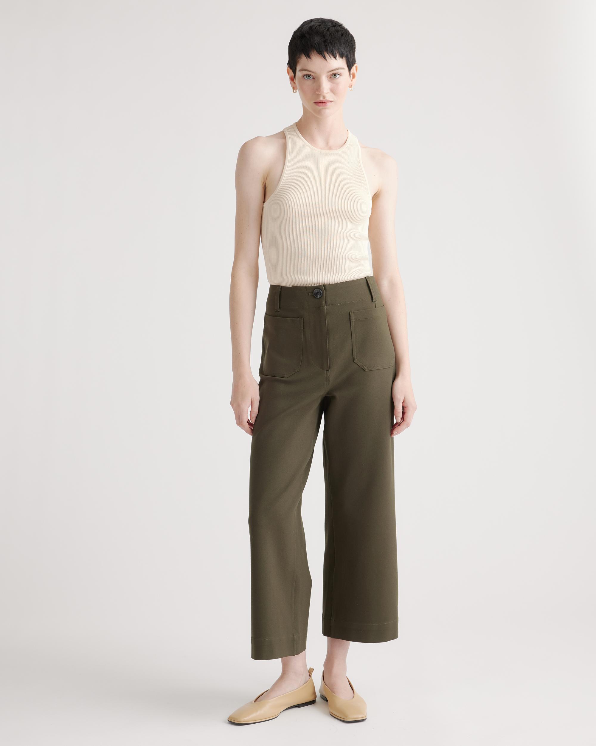 Quince | Women's Ultra-Stretch Ponte Cropped Wide Leg Pants Rayon Product Image