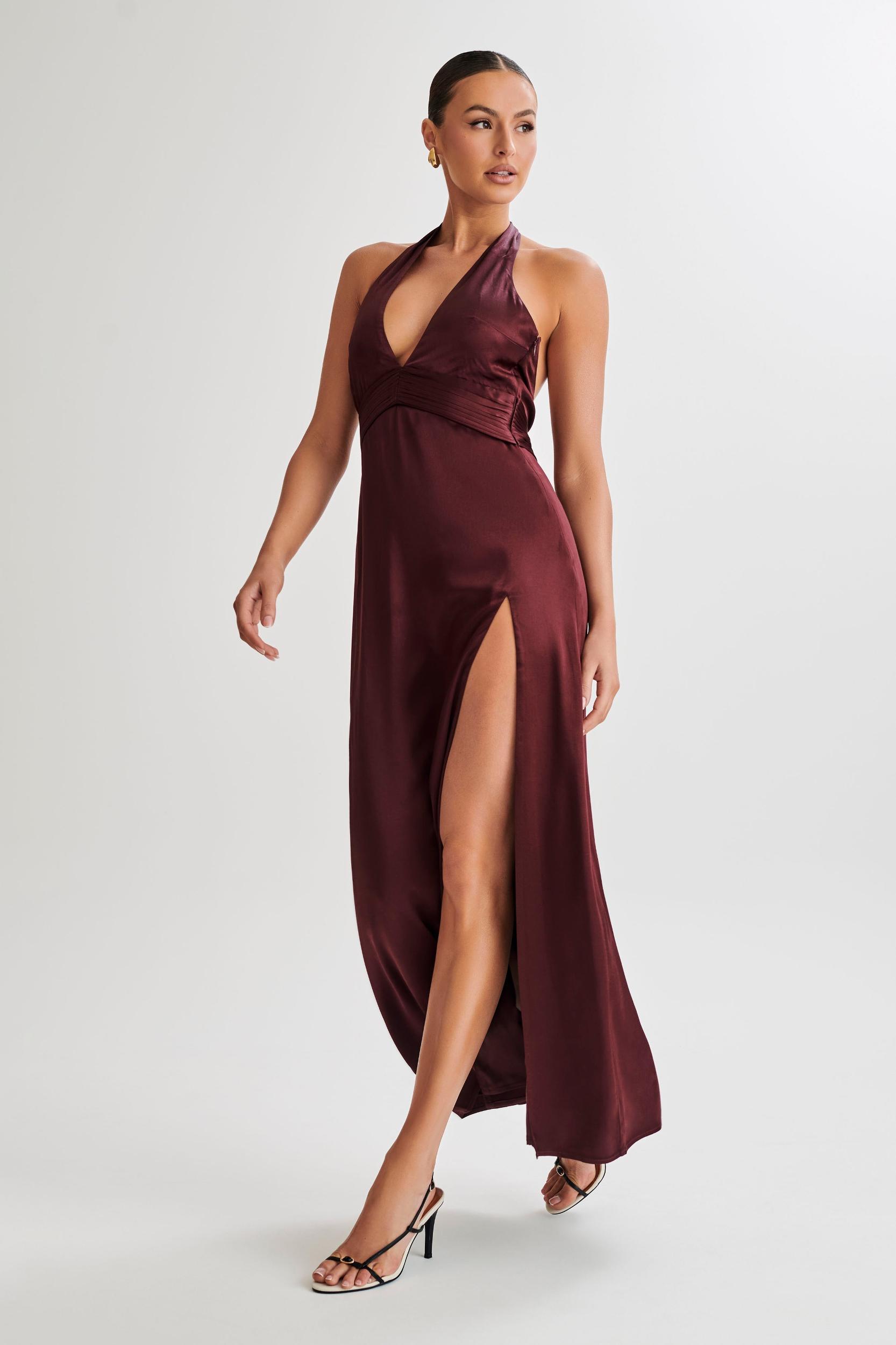 Milana Halter Maxi Dress - Plum Product Image