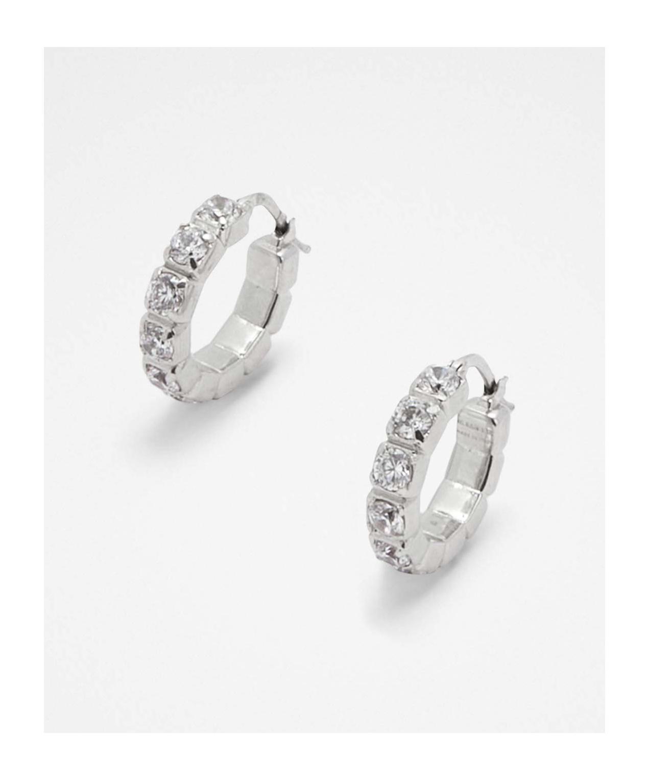 JIL SANDER Zircon-embellished Hoop Earrings In Gray Product Image