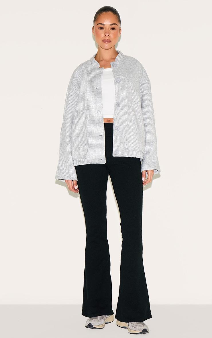 Grey Herringbone Oversized Bomber Product Image