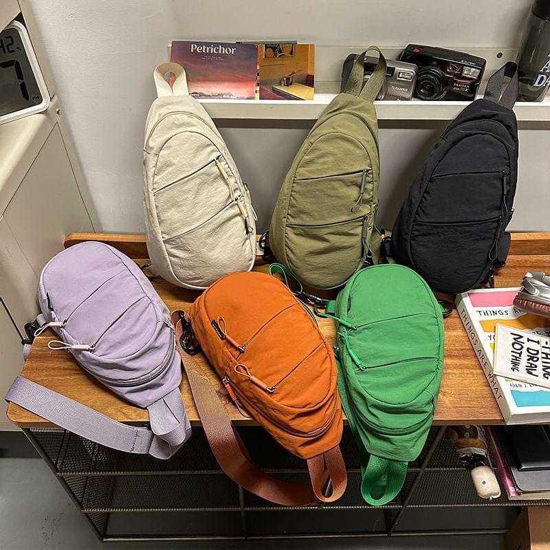 Plain Zip Sling Bag Product Image