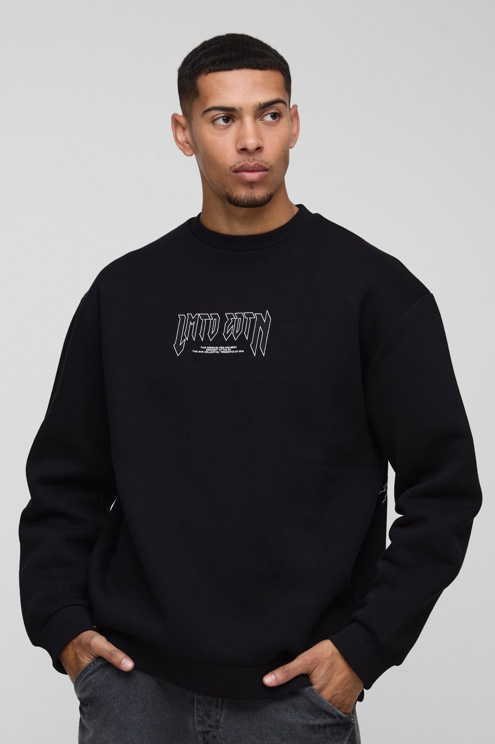 Oversized Large Scale Gothic Skull Graphic Sweatshirt | boohooMAN USA Product Image