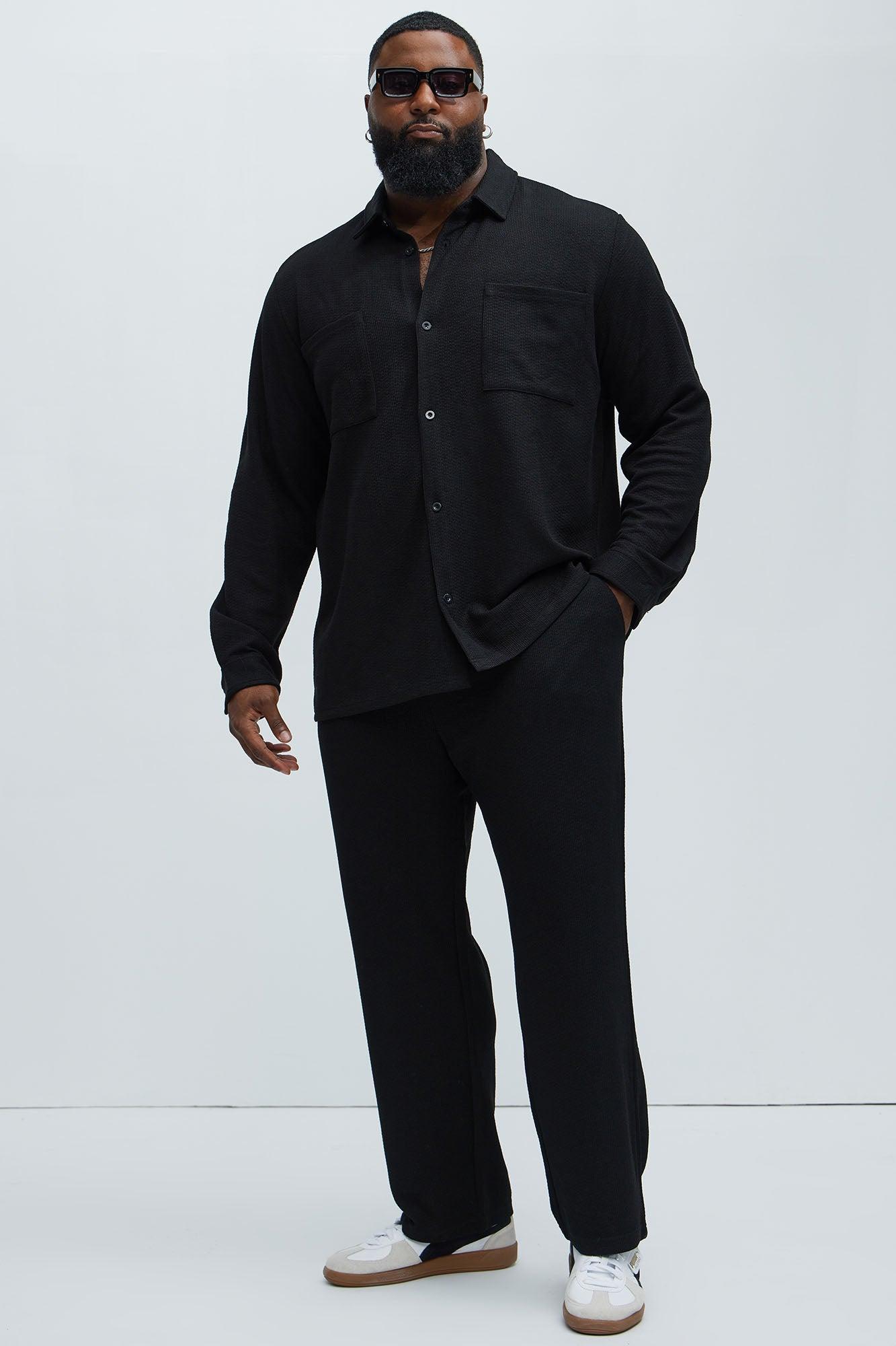 Capstan Textured Button Up Shirt - Black Product Image