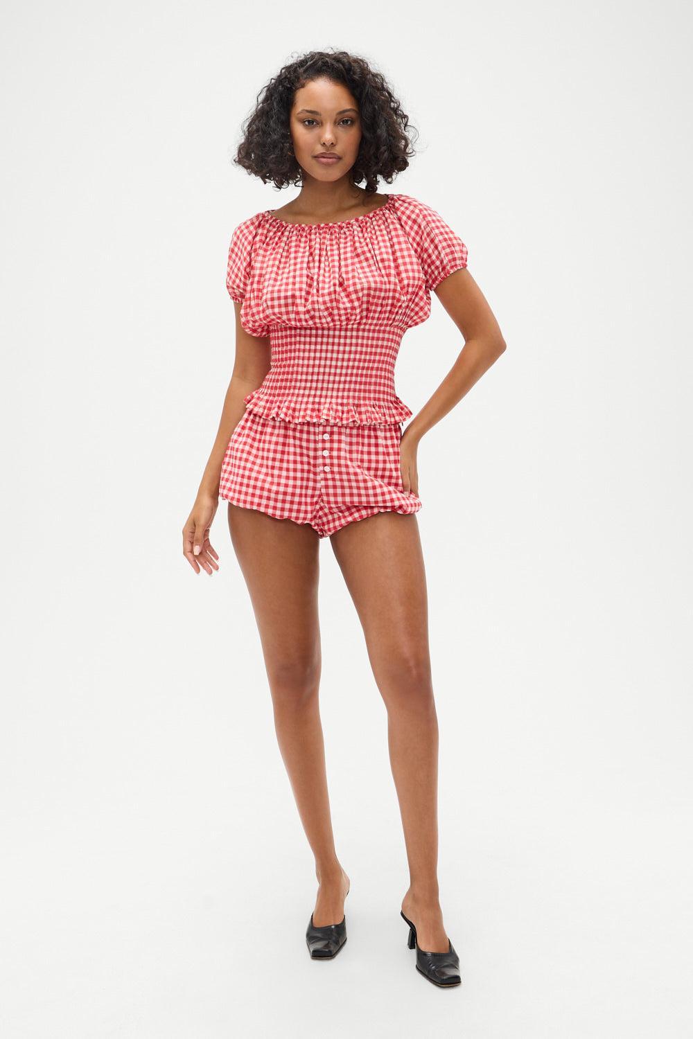 Cider Gingham Blouse  - Cherry Gingham Product Image