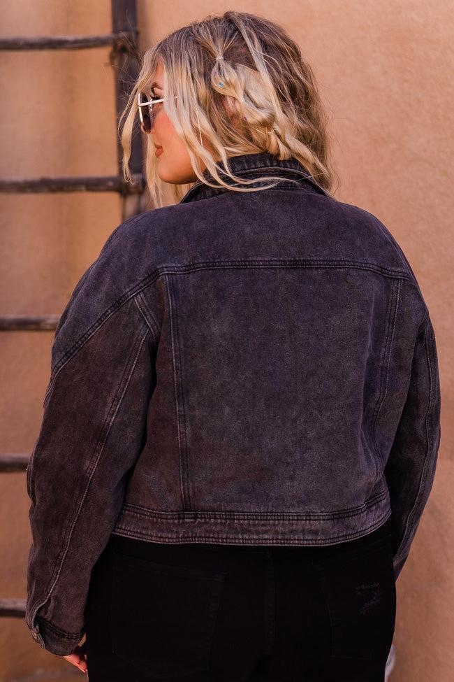 Walk The Walk Black Acid Wash Denim Jacket FINAL SALE Product Image