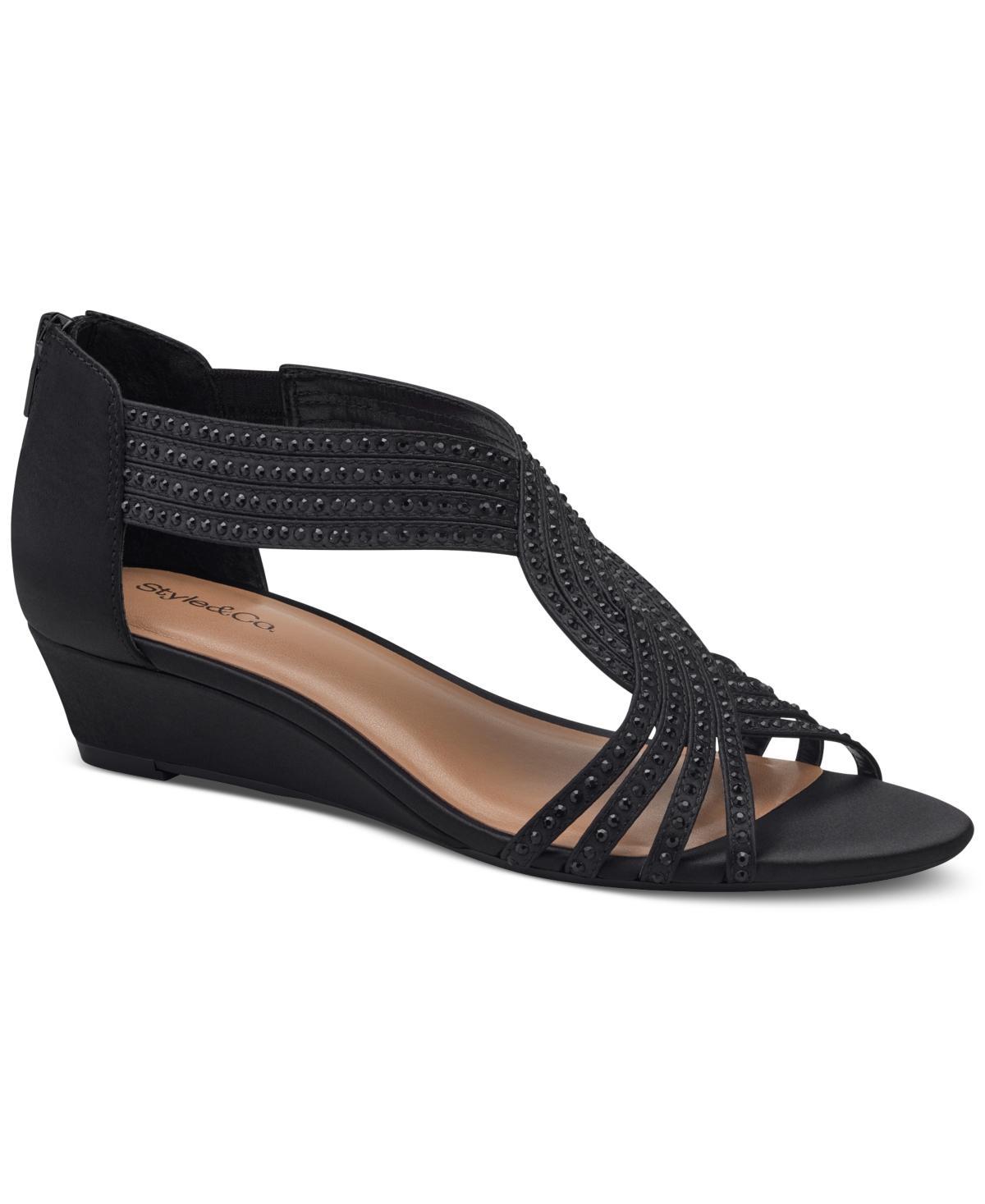 Style & Co Womens Ginifur Embellished Strappy Wedge Sandals, Created for Macys Product Image