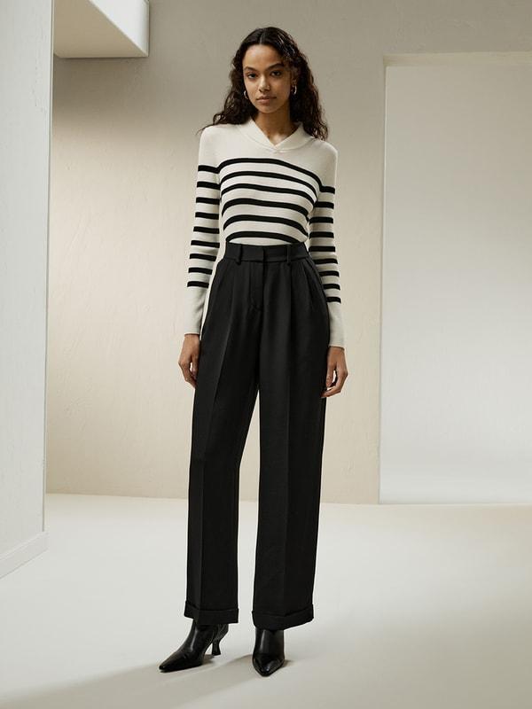 Striped Ultra-fine Merino Wool Sweater Product Image