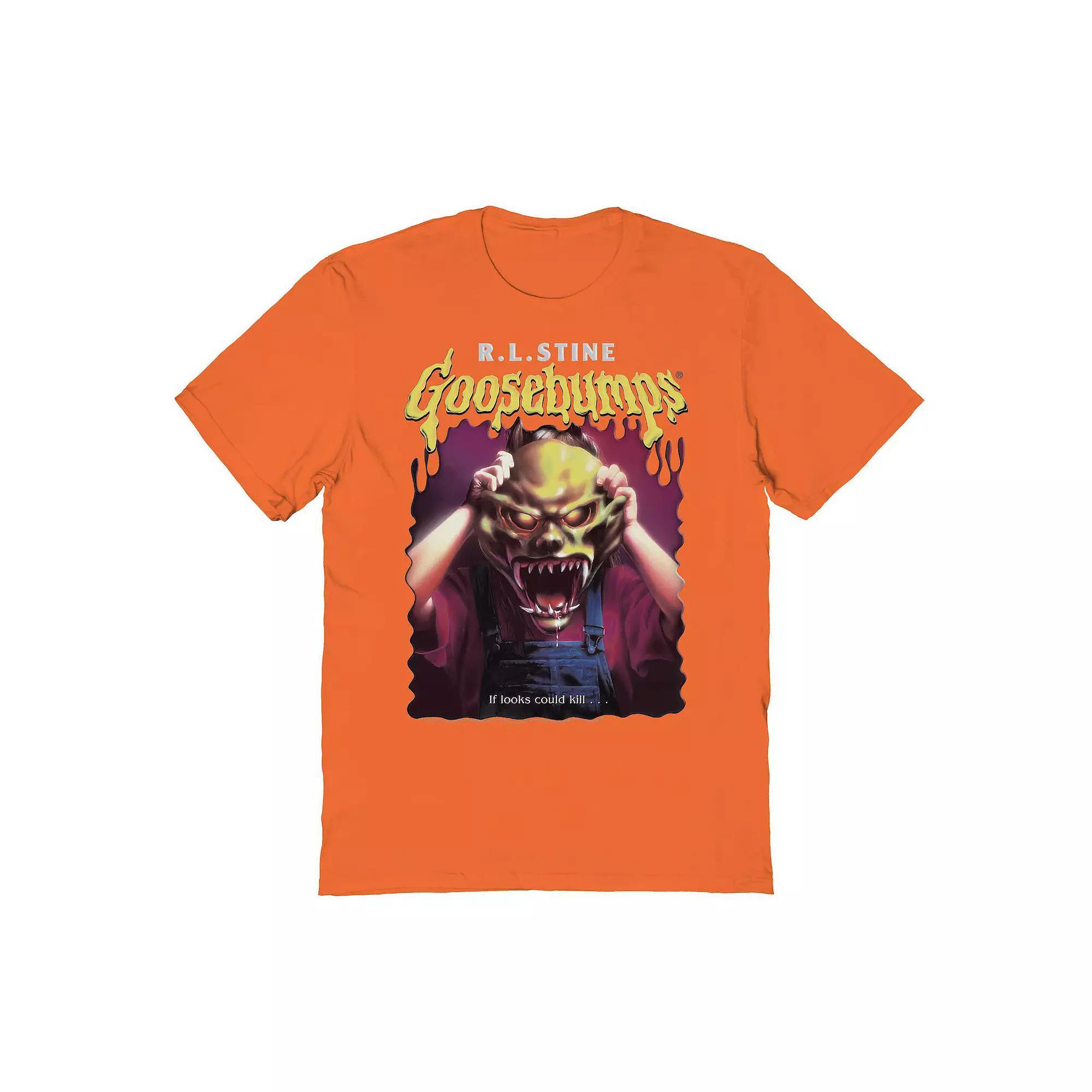 Men's Goosebumps R.L. Stine Haunted Mask Graphic Tee, Size: Large, Orange Product Image
