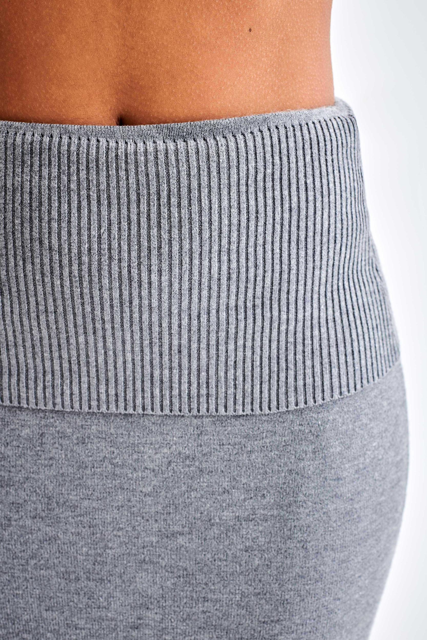 Karlie Knit Maxi Skirt With Ribbed Waist - Charcoal Marle Product Image