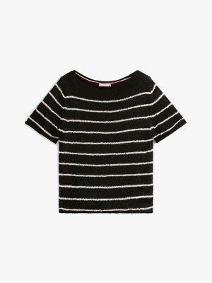 Short-Sleeve Textured Open-Knit Sweater Product Image