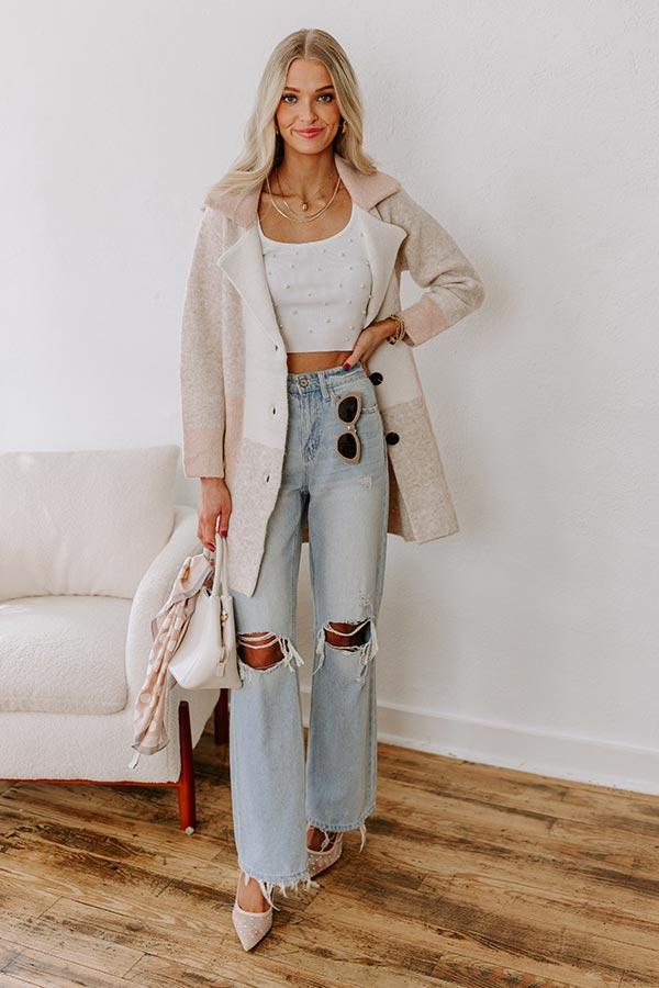 Apple Spiced Wishes Knit Coat in Pink Product Image