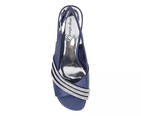 Easy Street Teton Women's Dress Heel Sandals, Size: 8.5, Blue Satin Product Image