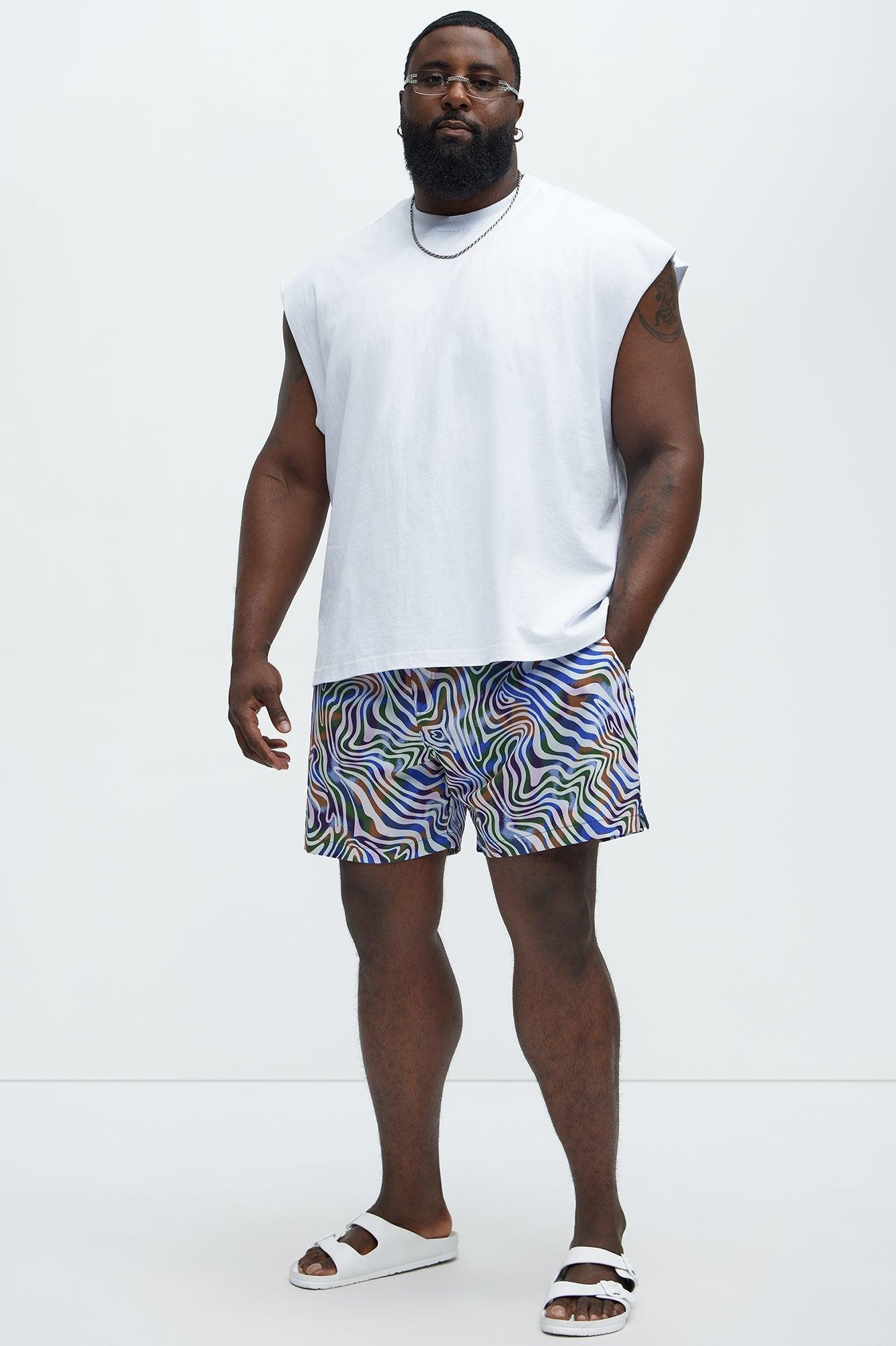 Psychedelic Swirls Swim Mid Trunk - Multi Color Product Image