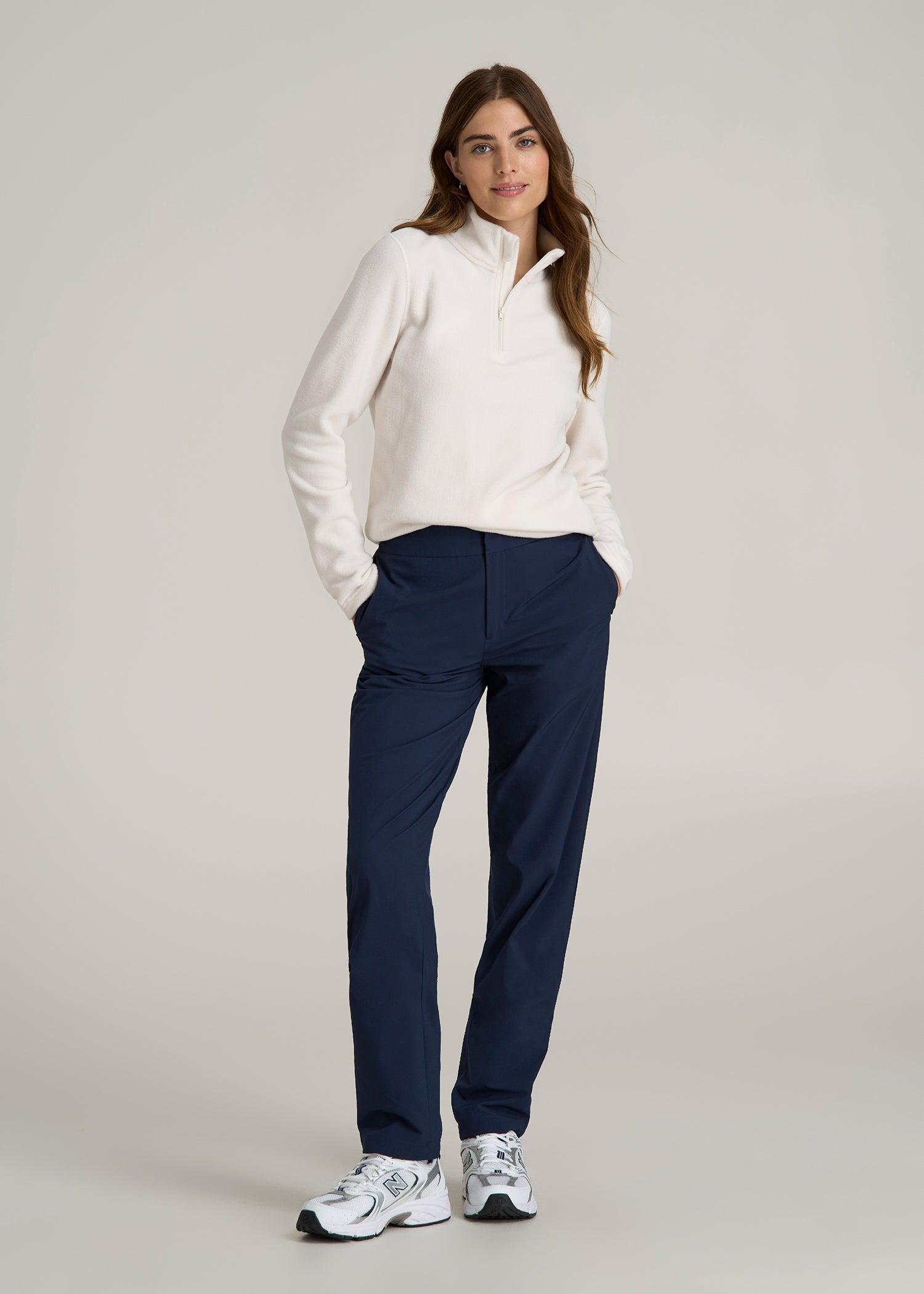 Pull On Fleece Lined Trouser Pants for Tall Women in Navy Female Product Image