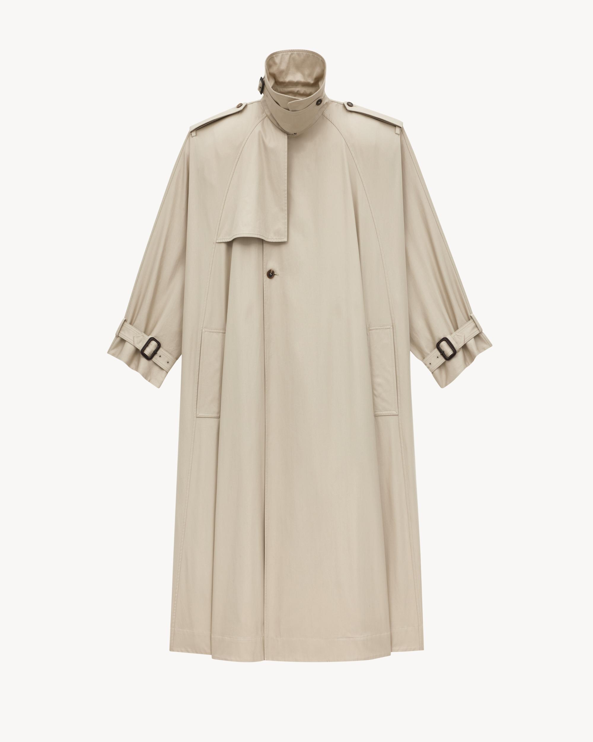cape trench coat in cotton twill Product Image