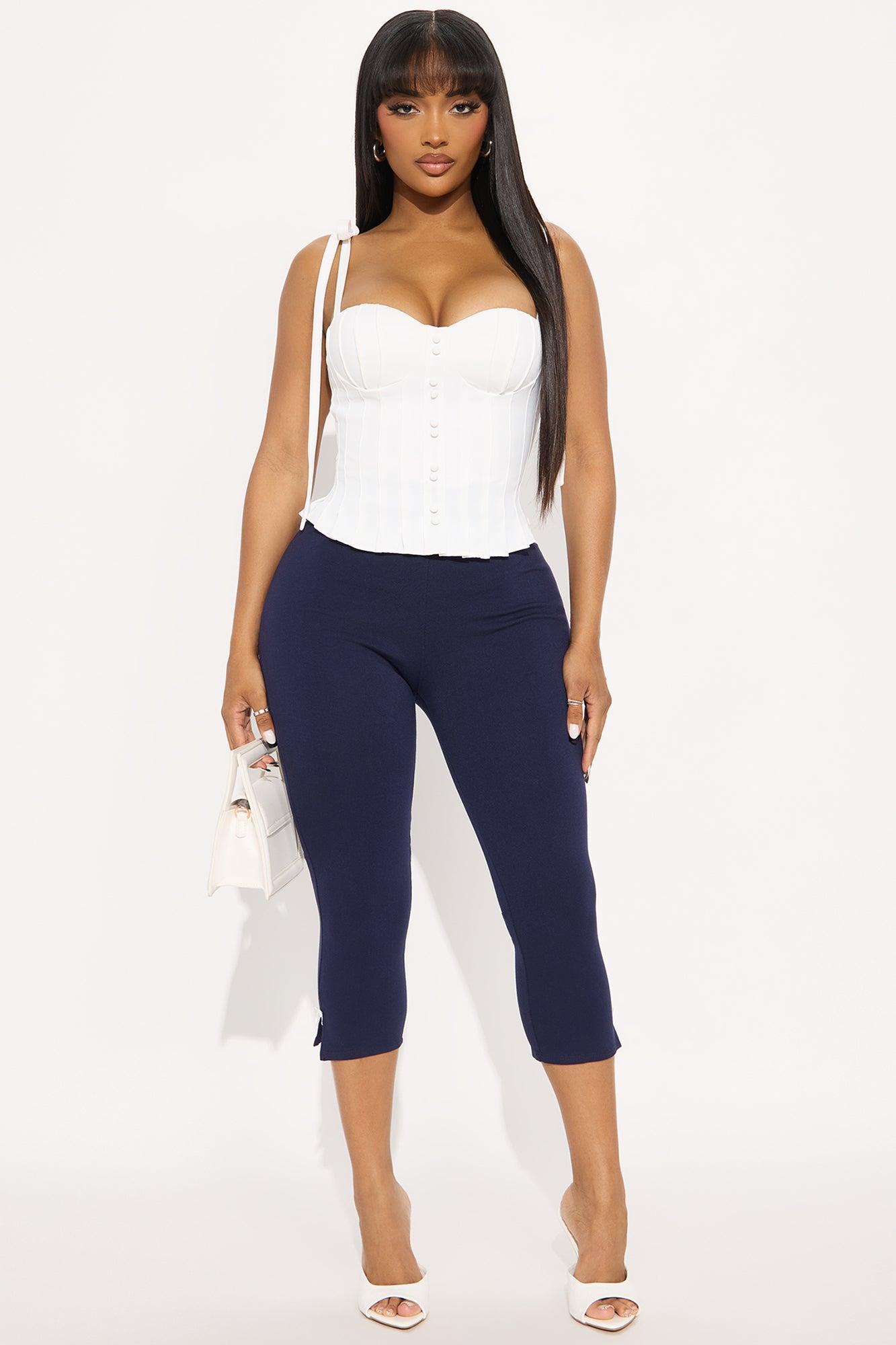 Take A Bow Capri Legging - Navy Female Product Image