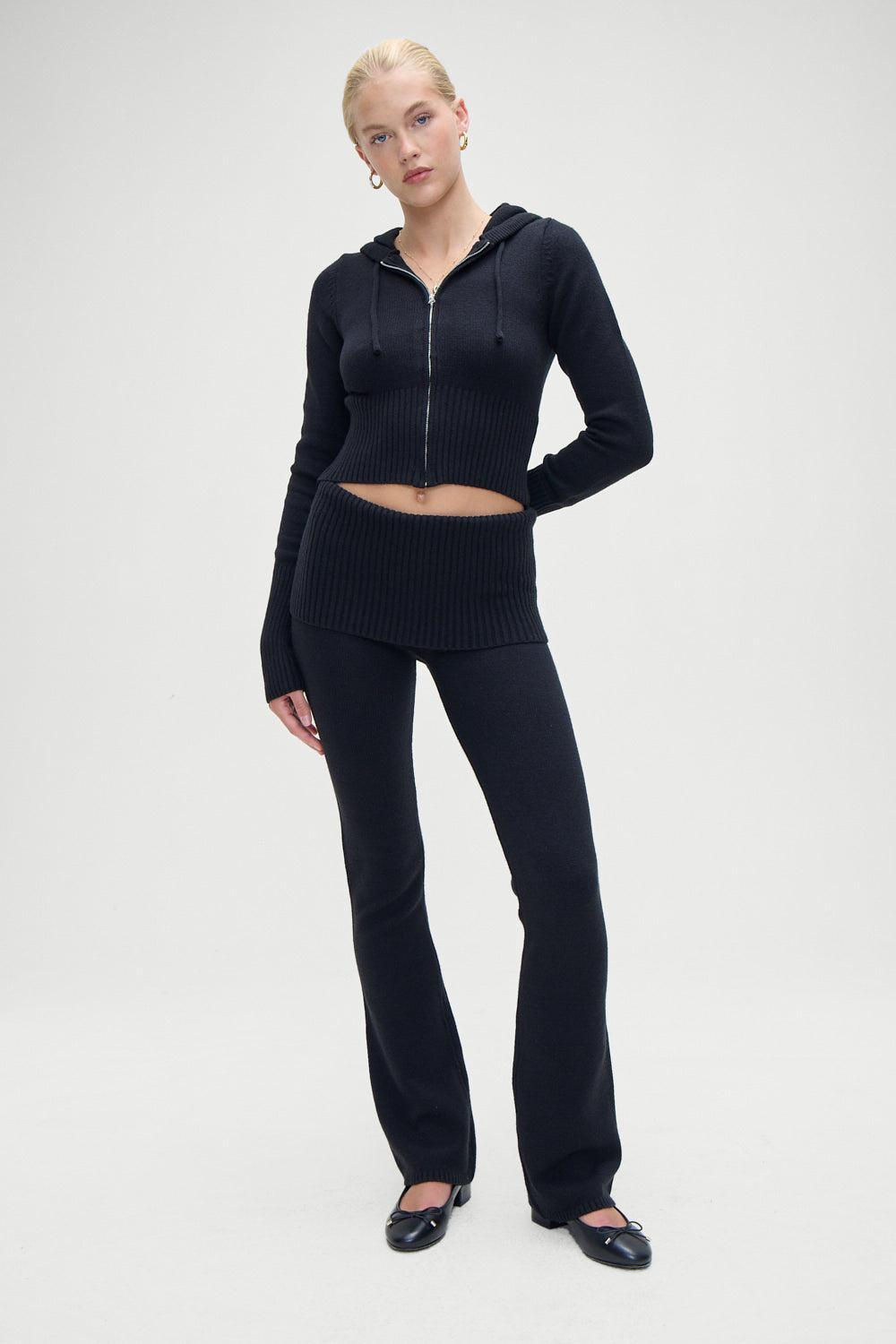 Aimee Zip Up Hoodie - Black Product Image