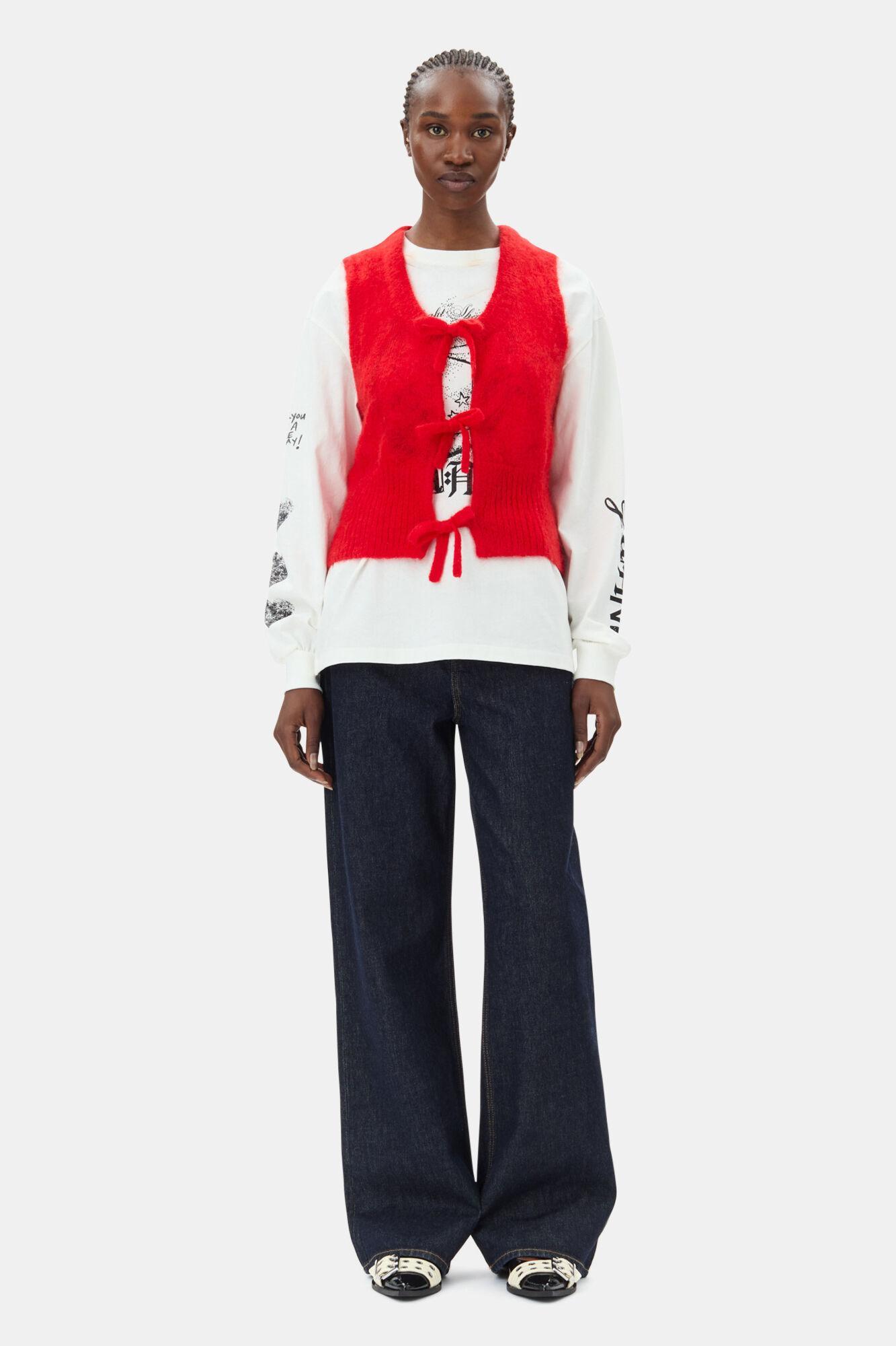 Red Tie String Vest Product Image