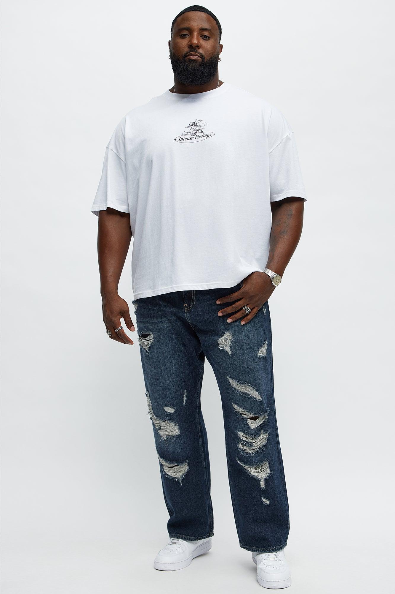 Intense Feelings Oversized Short Sleeve Tee - White Male Product Image