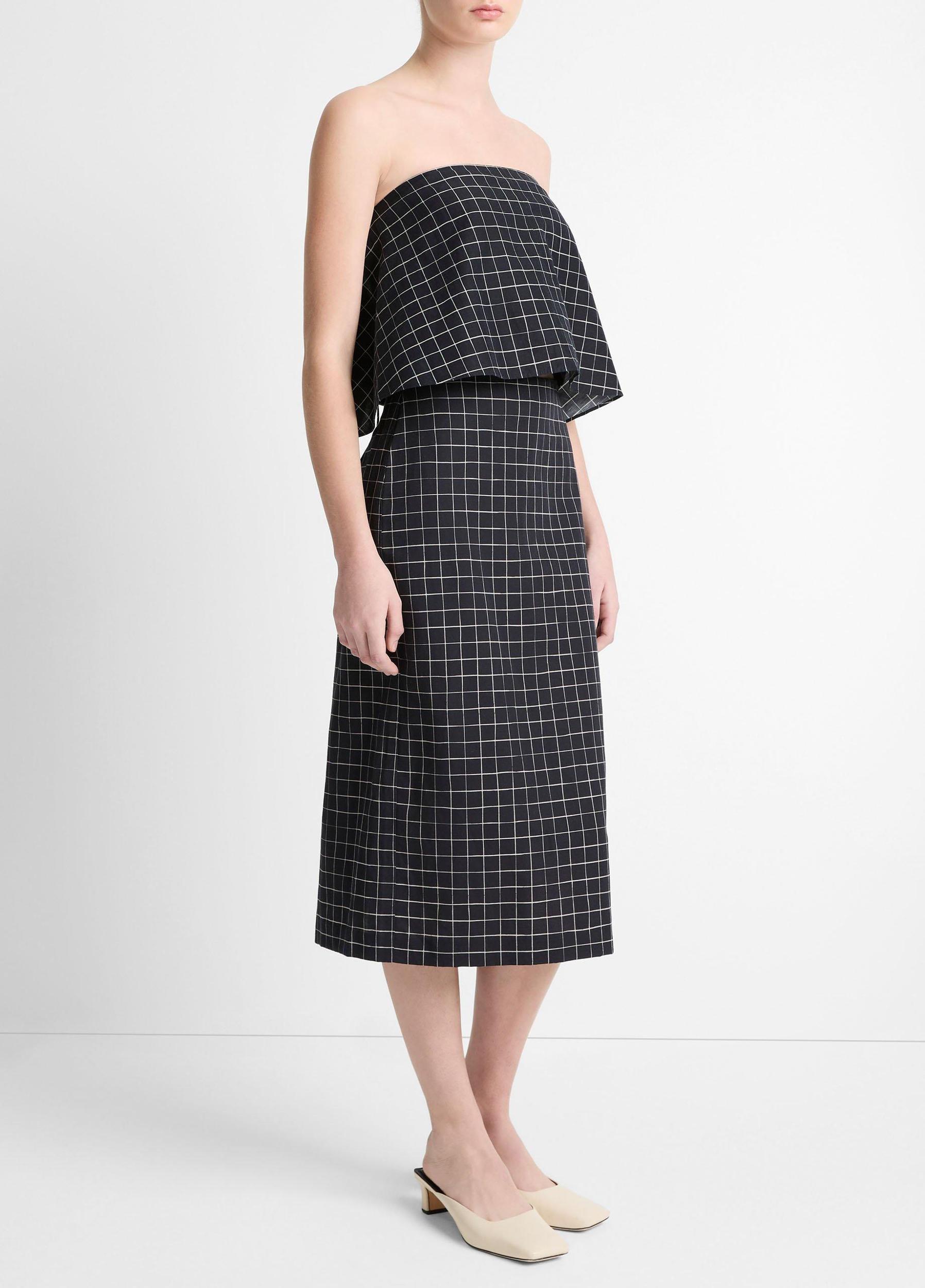 Trellis Plaid Cotton-Blend Pencil Skirt Product Image
