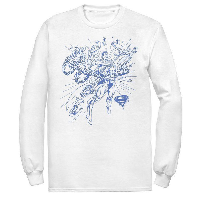 Men's DC Comics Superman Break Chains Outlined Comic Poster Tee,  Product Image