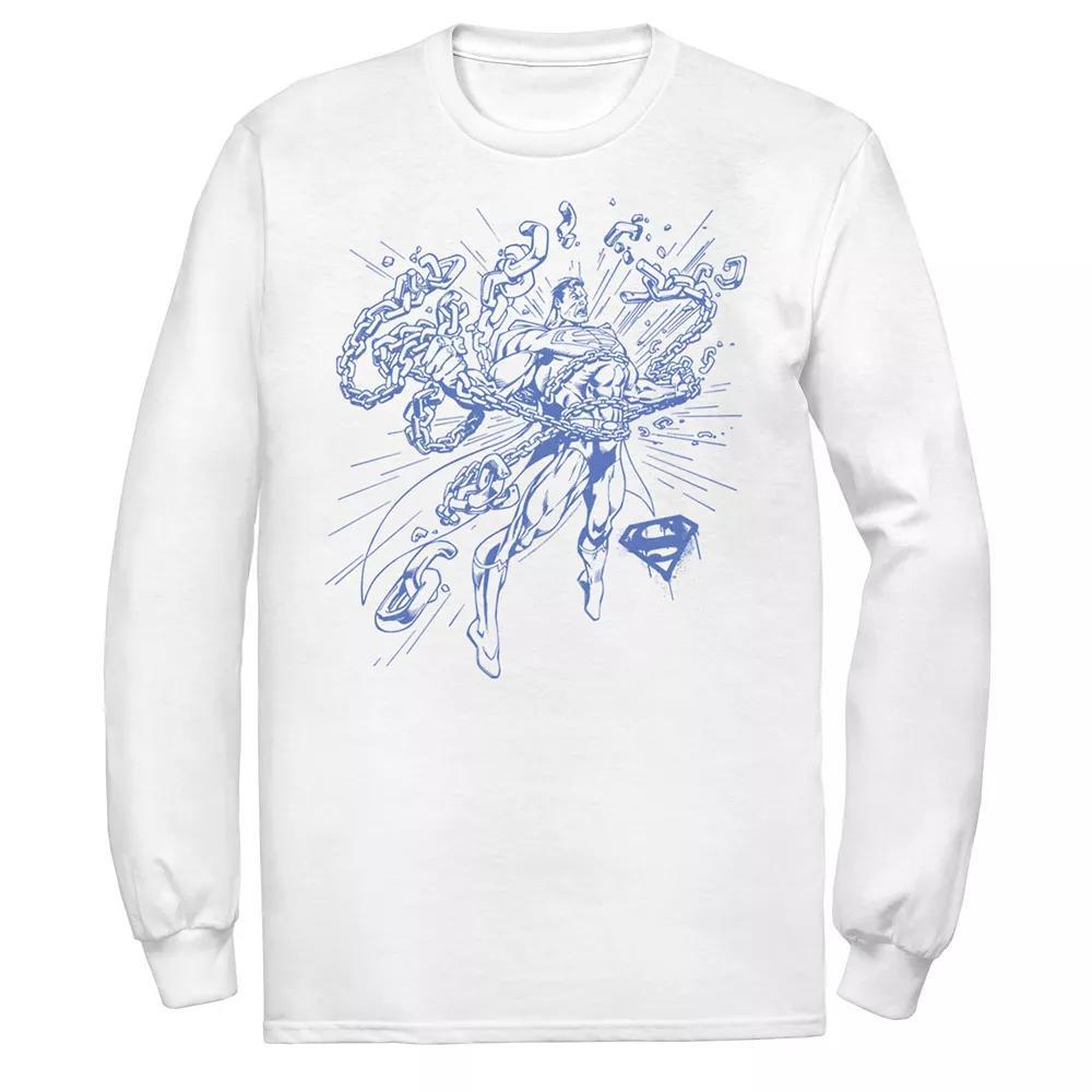 Men's DC Comics Superman Break Chains Outlined Comic Poster Tee,  Product Image