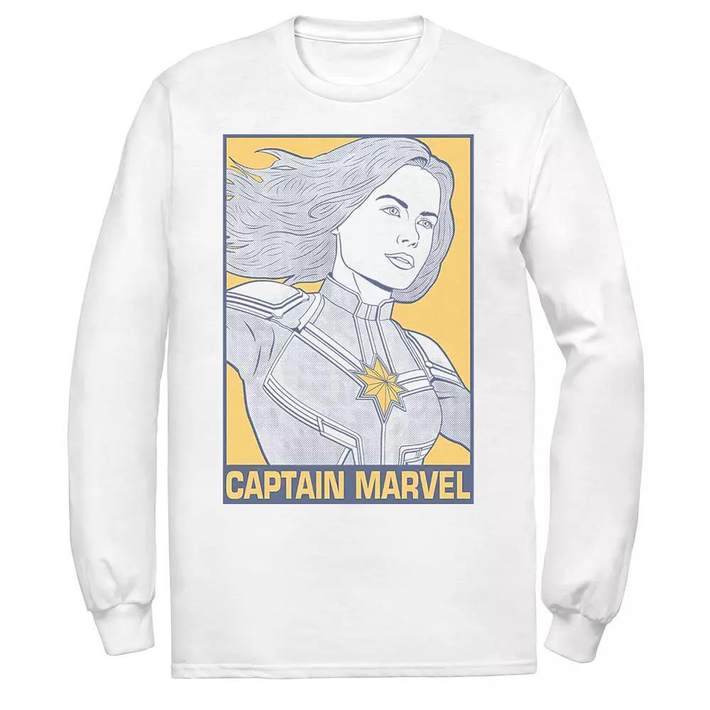 Men's Captain Marvel Pop Art Poster Tee, Size: 3XL, White Product Image