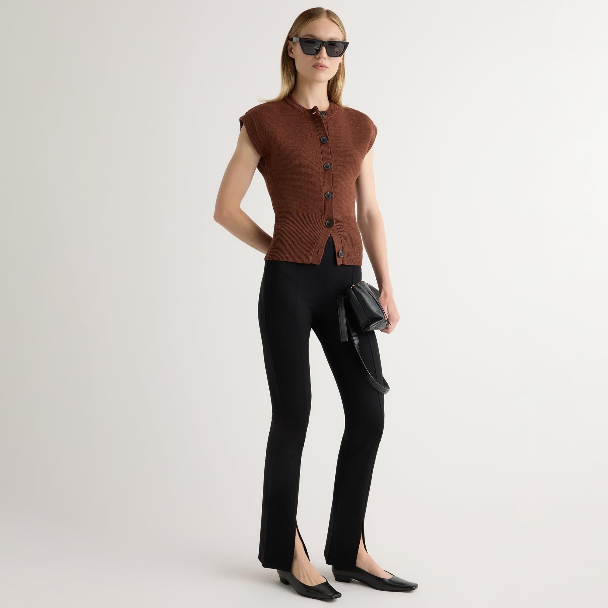 Cass Front-Split Ponte Stretch Pant Product Image