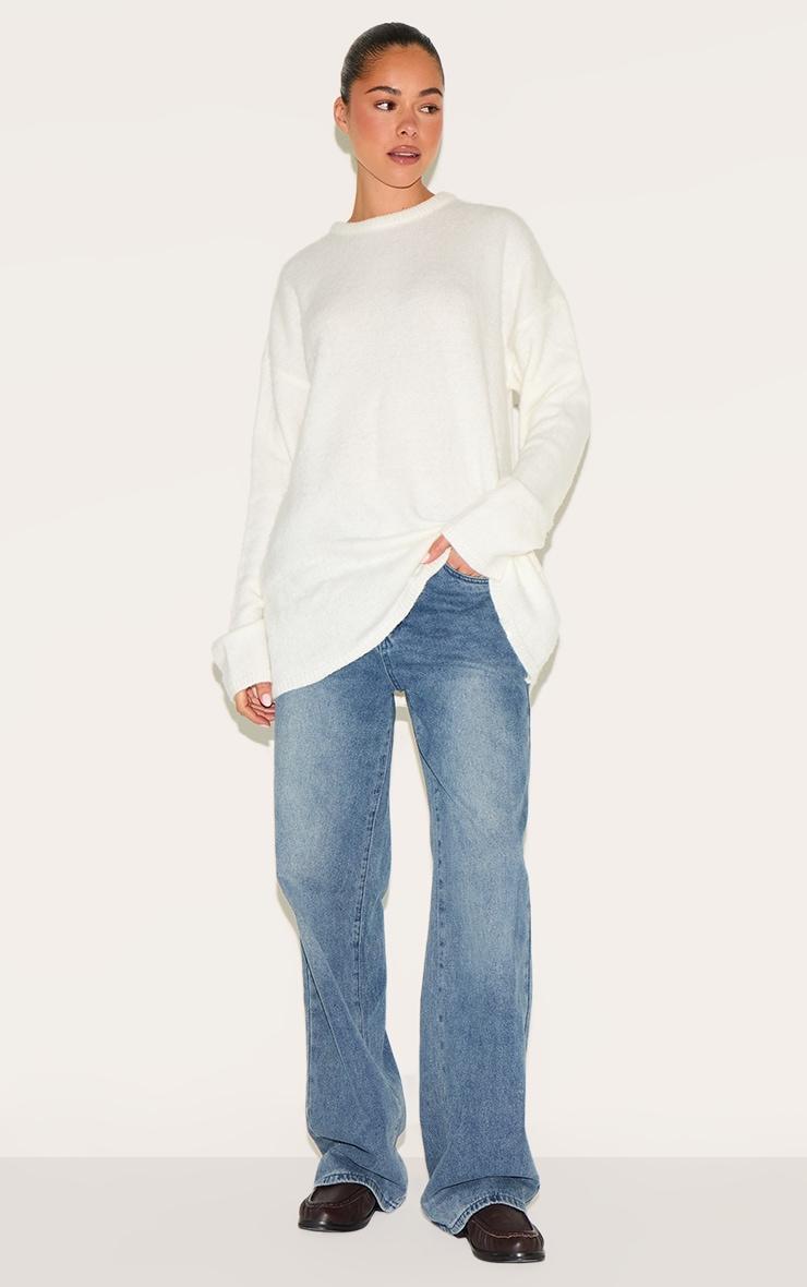 Cream Soft Knit Oversized Sweater Product Image