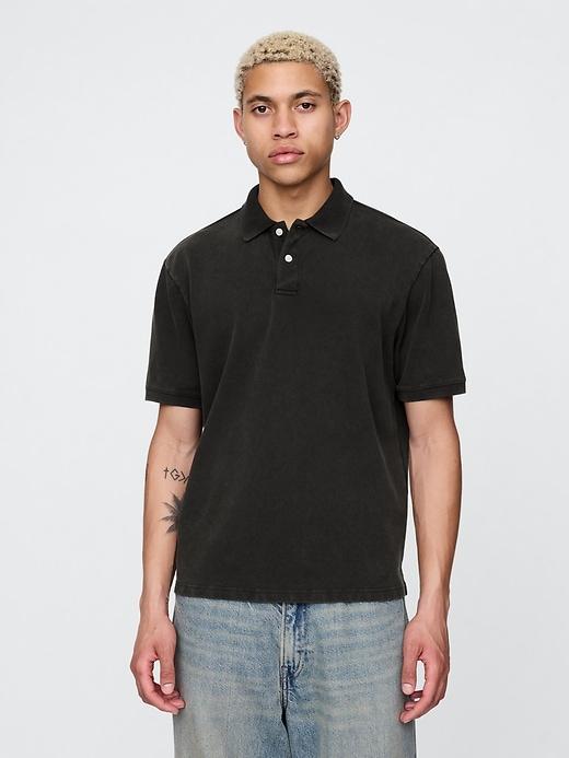 Relaxed Pique Polo Shirt Product Image