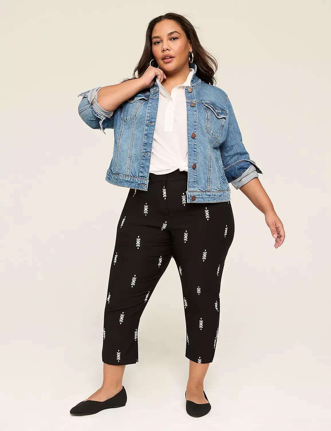 4-Season Embroidered Slim Capri Pant Product Image