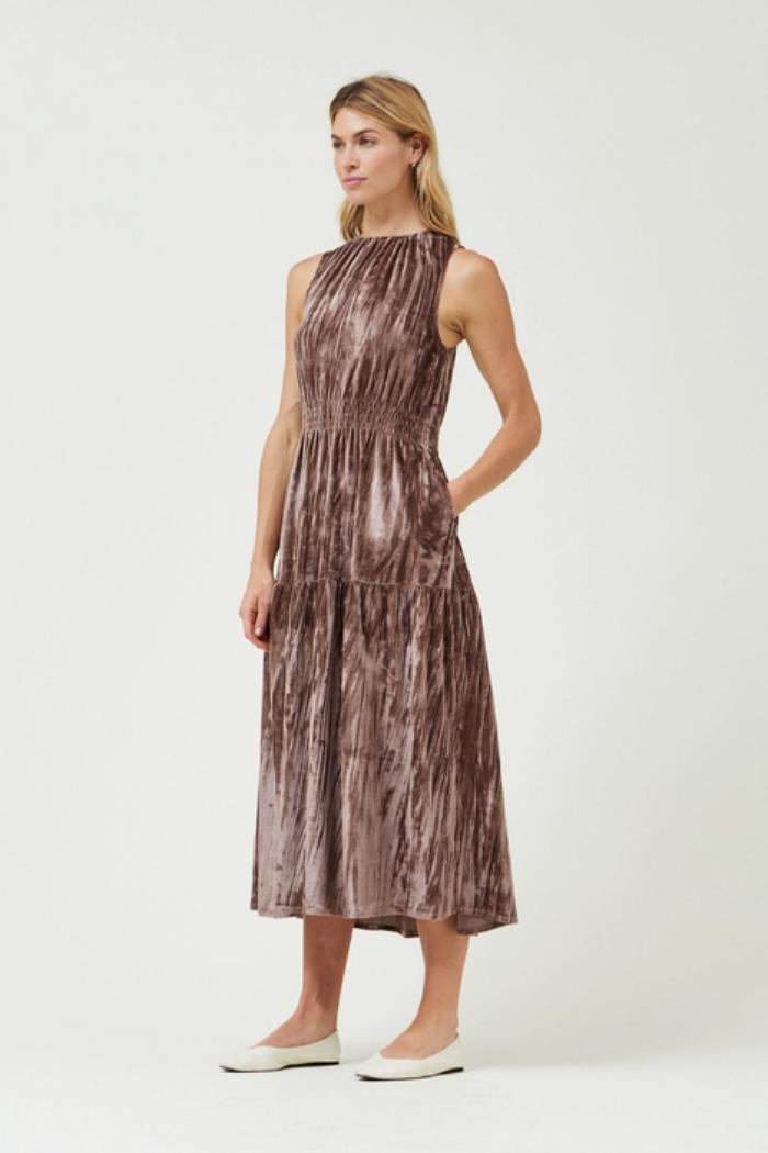 Velvet Sleeveless Midi Dress Product Image