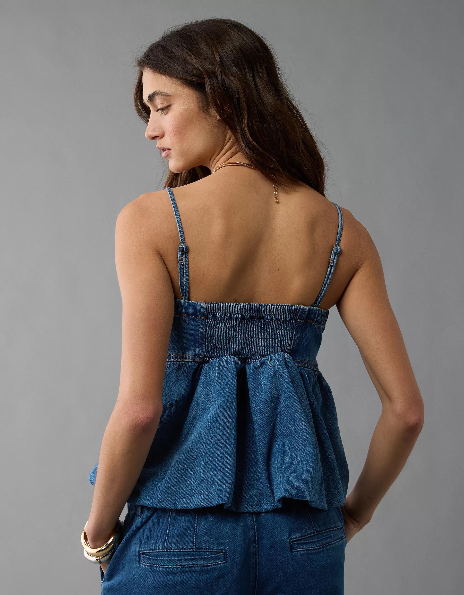 AE Denim Bubble Tube Top Product Image