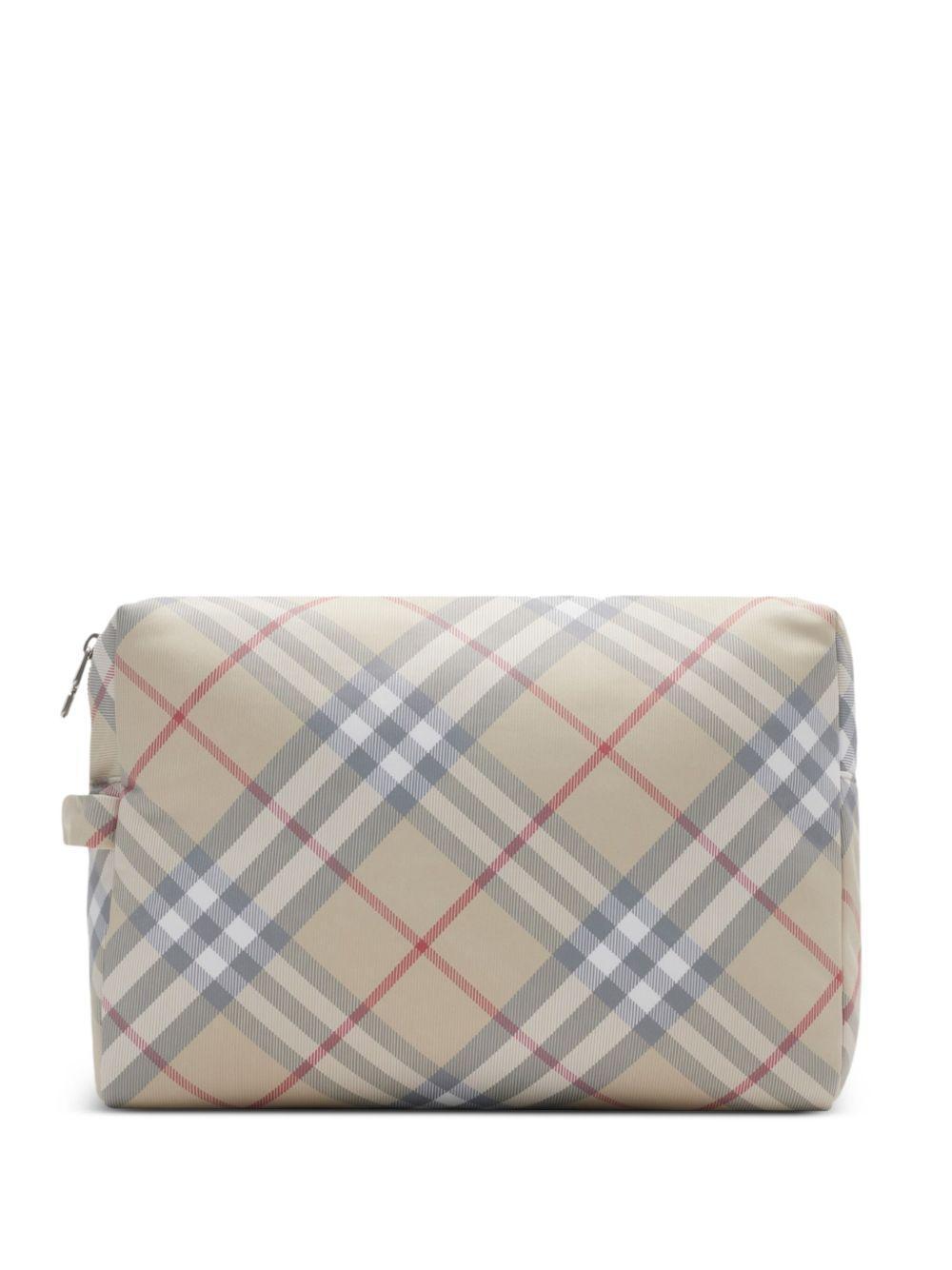 BURBERRY Check Changing Pouch In Neutrals Product Image