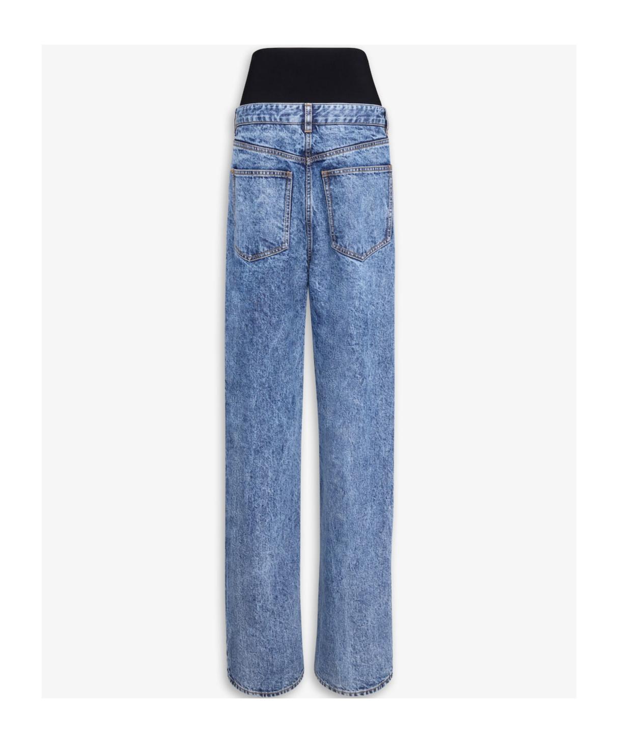 ALAÏA Snow Denim Jeans With Knit Band In Blue Product Image