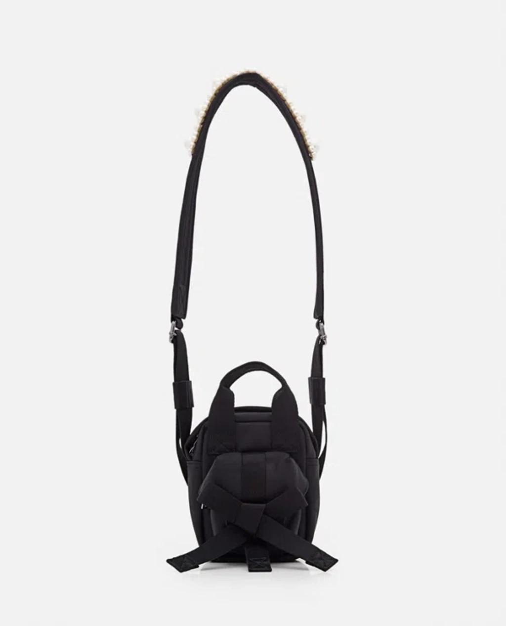 SIMONE ROCHA Beaded Mini Classic Bow Crossbody Bag In Black Product Image