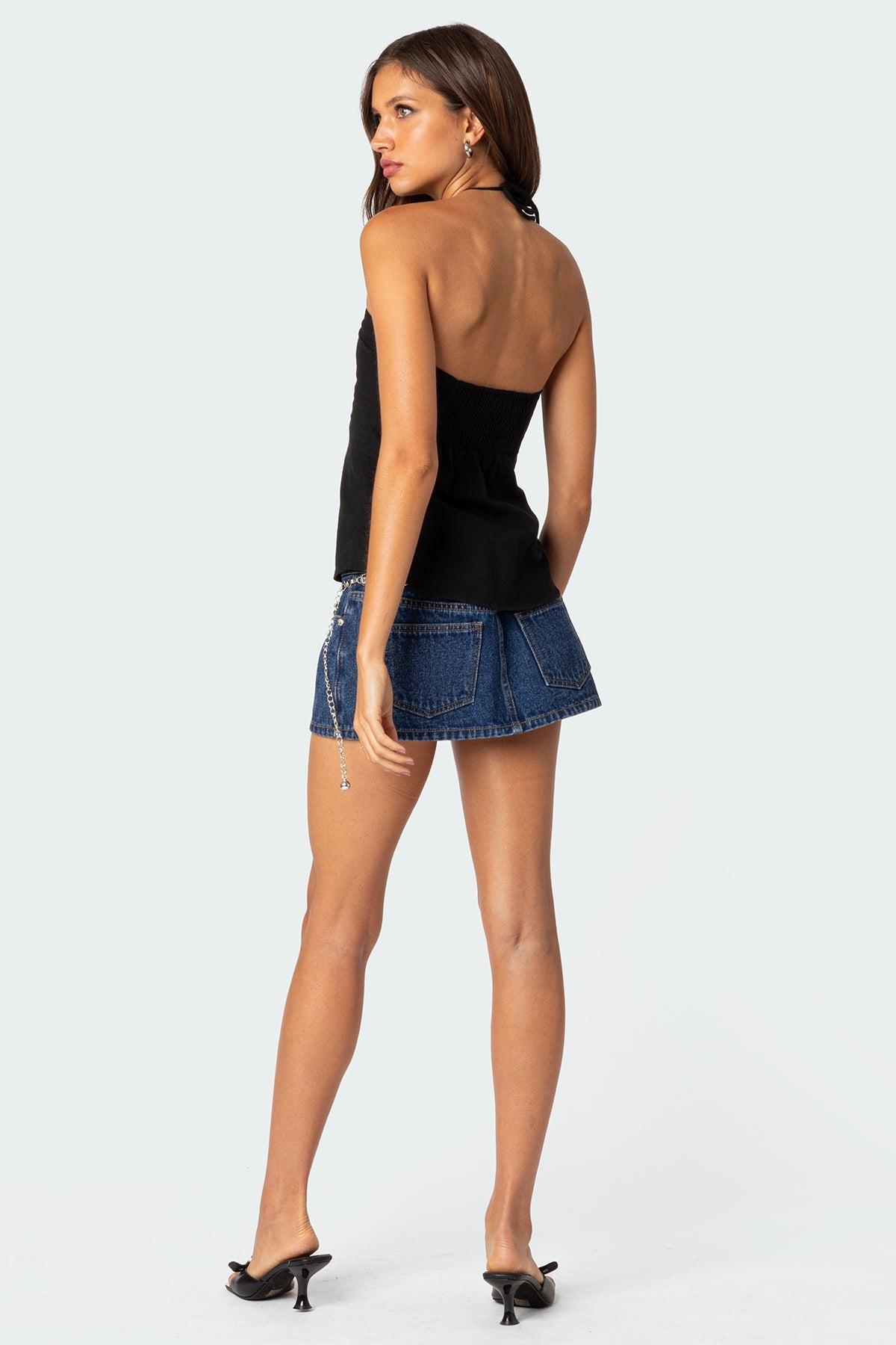 Gathered Split Front Top Product Image