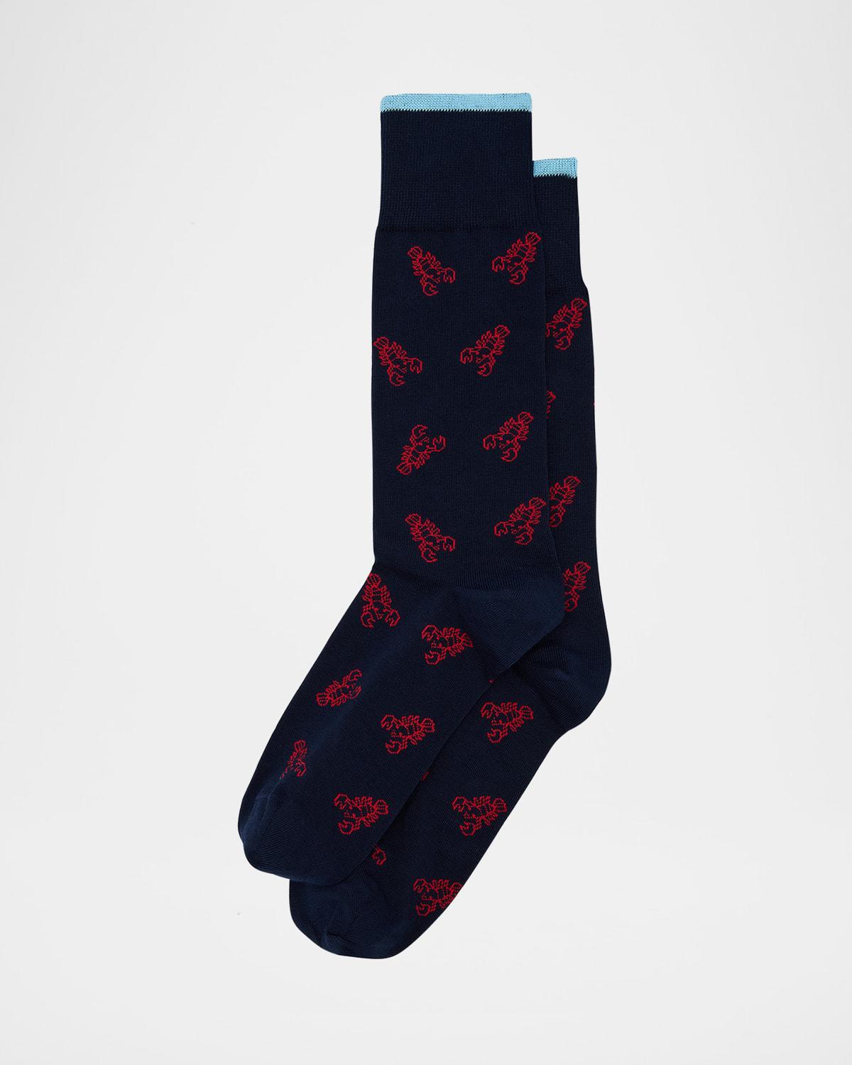 Mens Lobster-Print Crew Socks Product Image