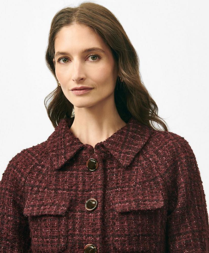 Cropped Jacket in Cotton-Wool Blend Boucle Product Image