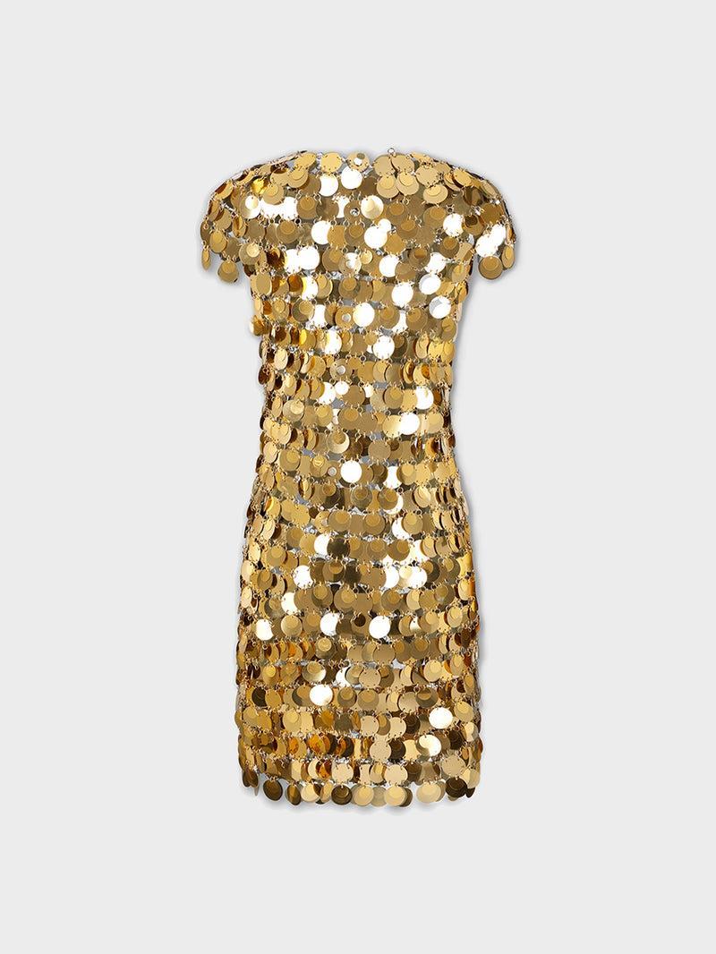 THE ICONIC GOLD SPARKLE DISCS DRESS Product Image