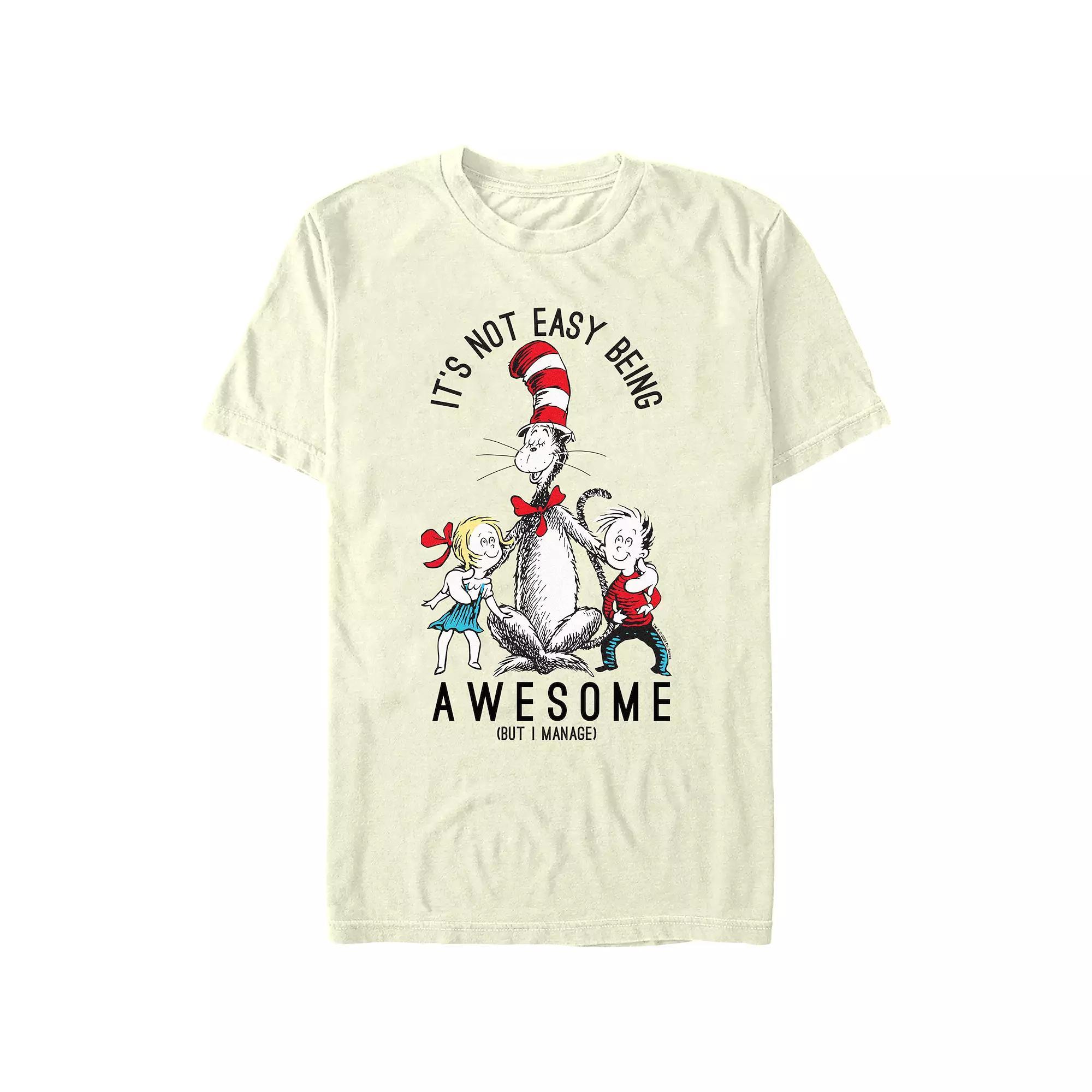 Men's Dr. Seuss It's Not Easy Being Awesome Graphic Tee, Size: Medium, Natural Product Image