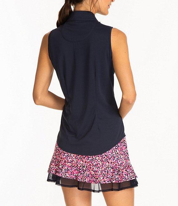 Sport Haley Mock Collar Quarter Zip Sleevesless Polo Shirt Product Image