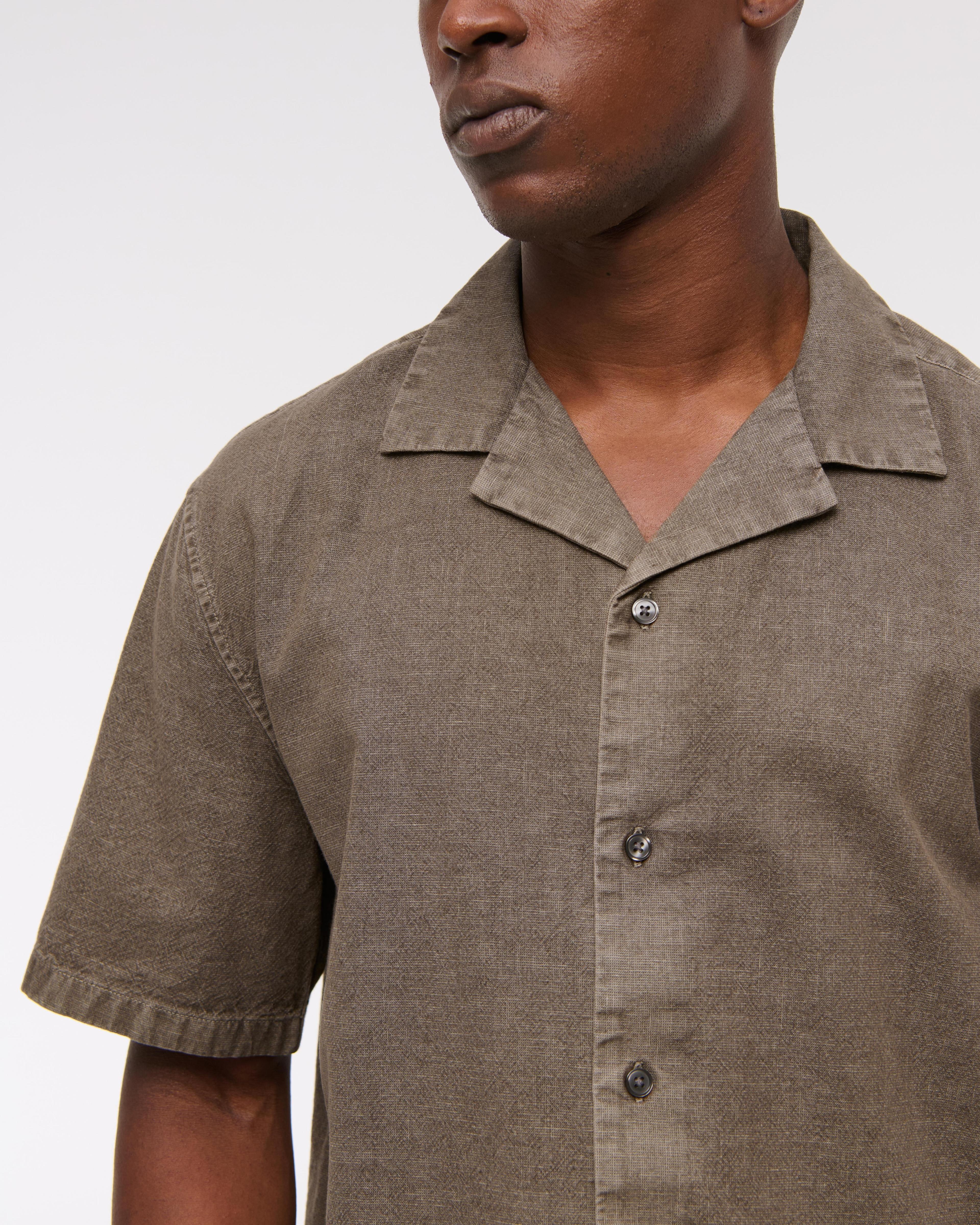 Camp Collar Summer Linen-Blend Shirt Product Image