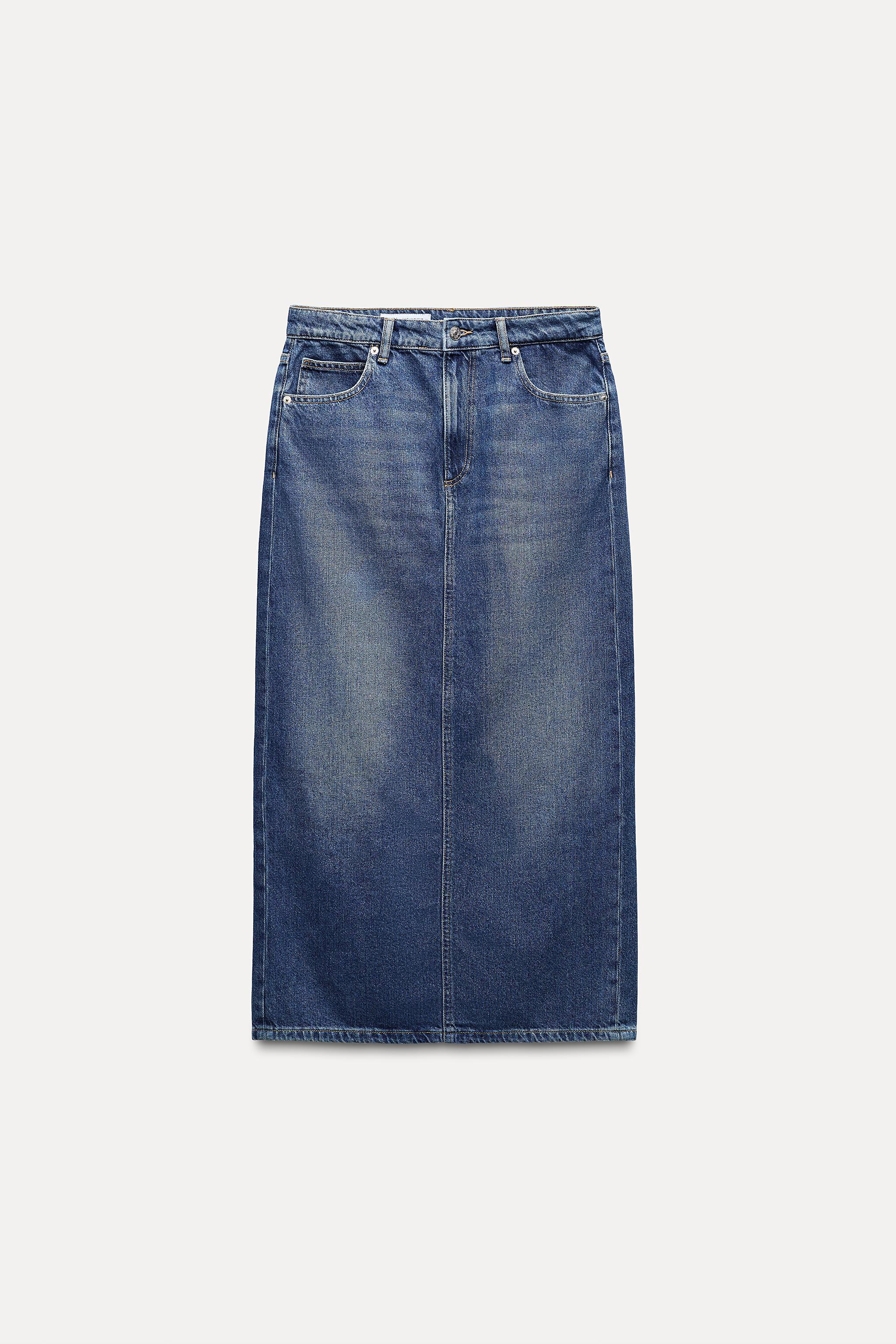 TRF MID-RISE LONG DENIM SKIRT Product Image