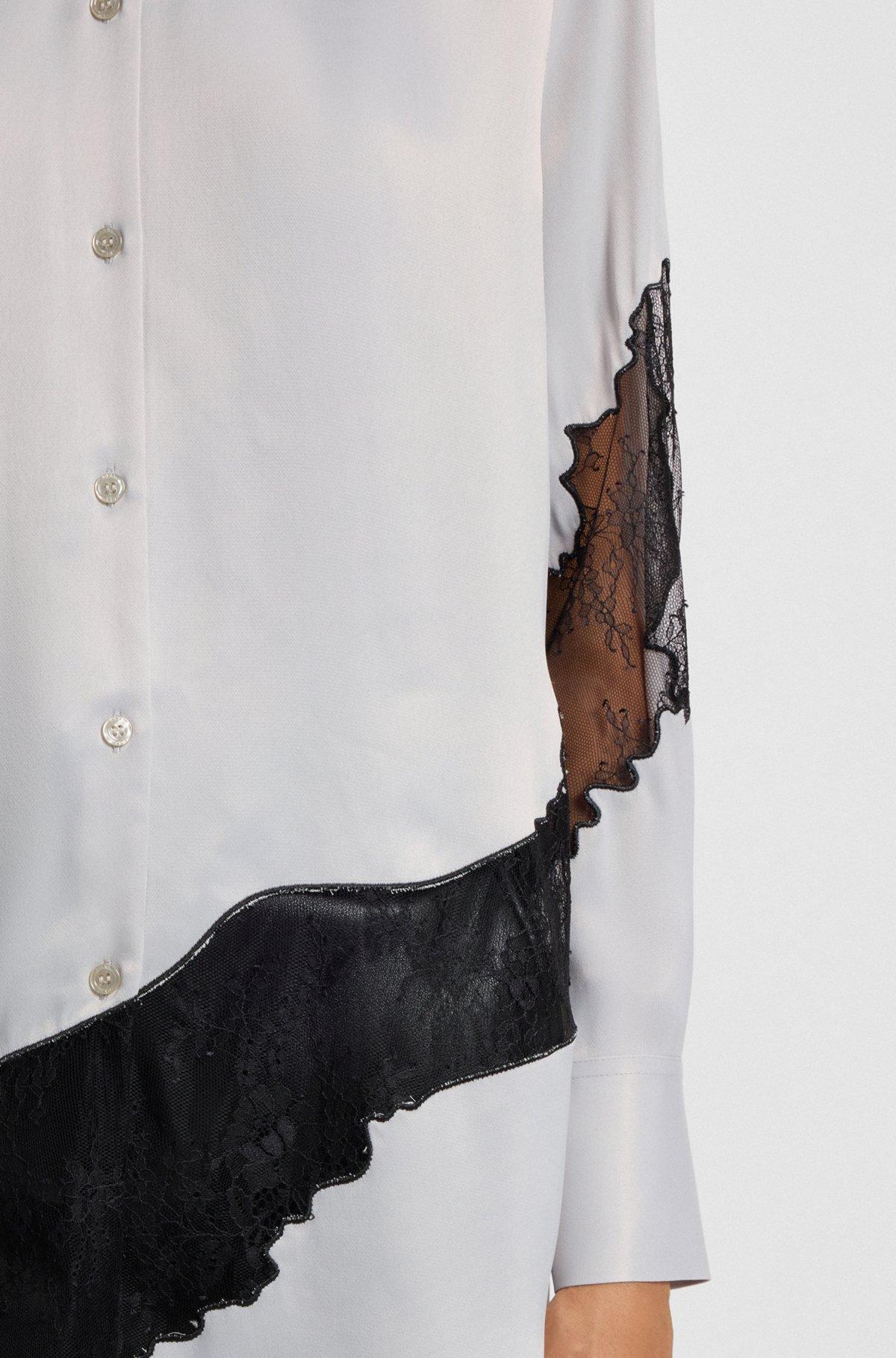 Regular-fit blouse with lace details Product Image