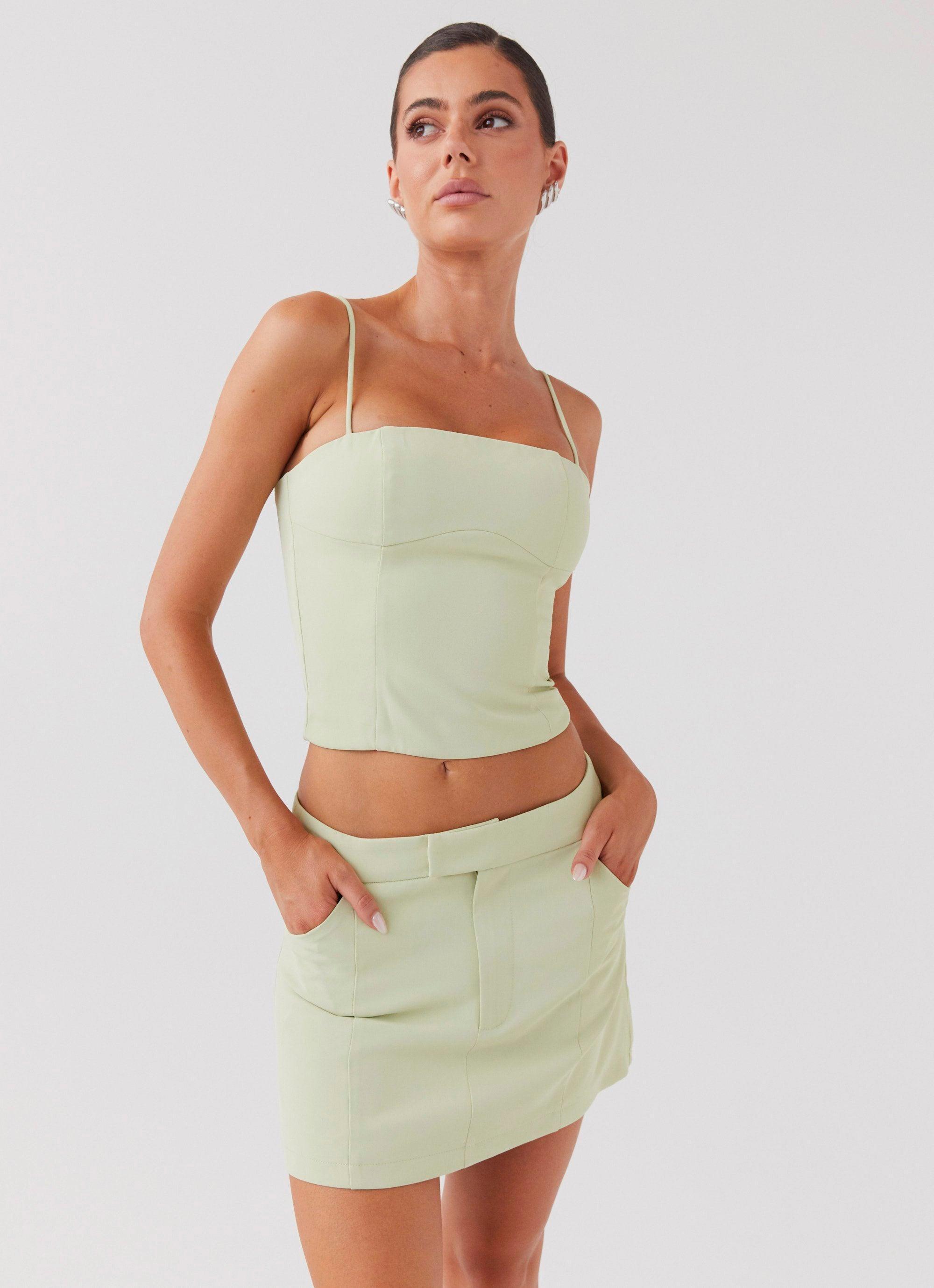 Eliana Suit Mini Skirt - Green Zest Product Image