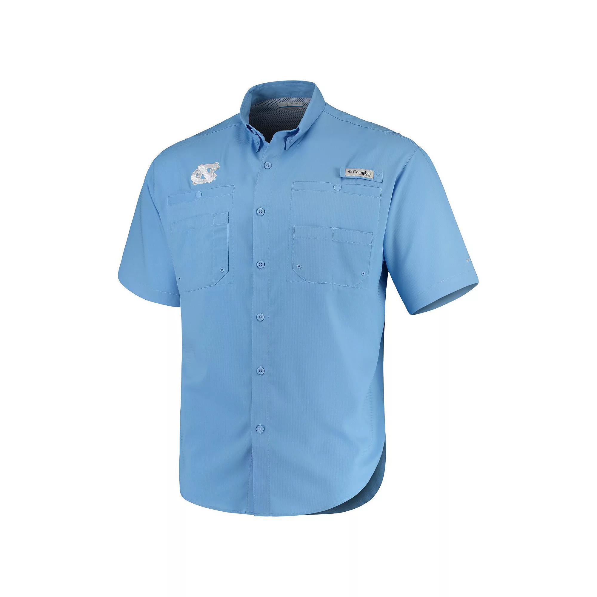 Men's Columbia Light Blue North Carolina Tar Heels PFG Tamiami Shirt,  Product Image