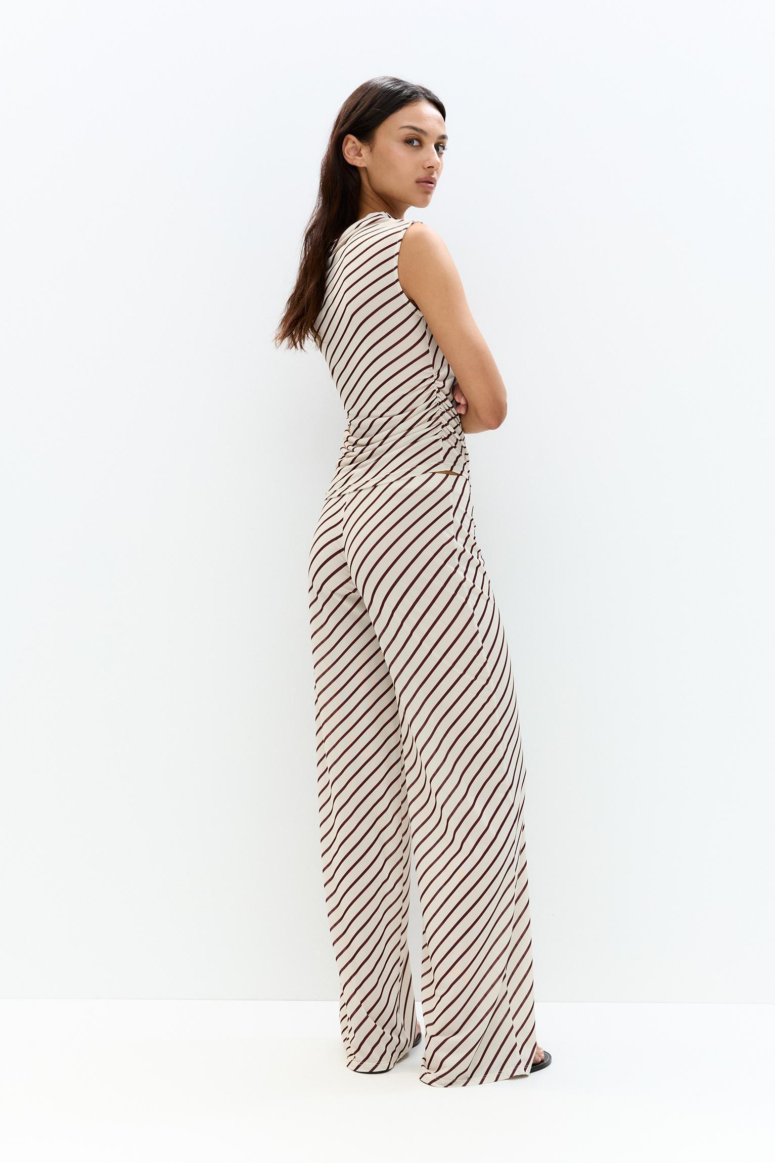 Striped top with pleats Product Image