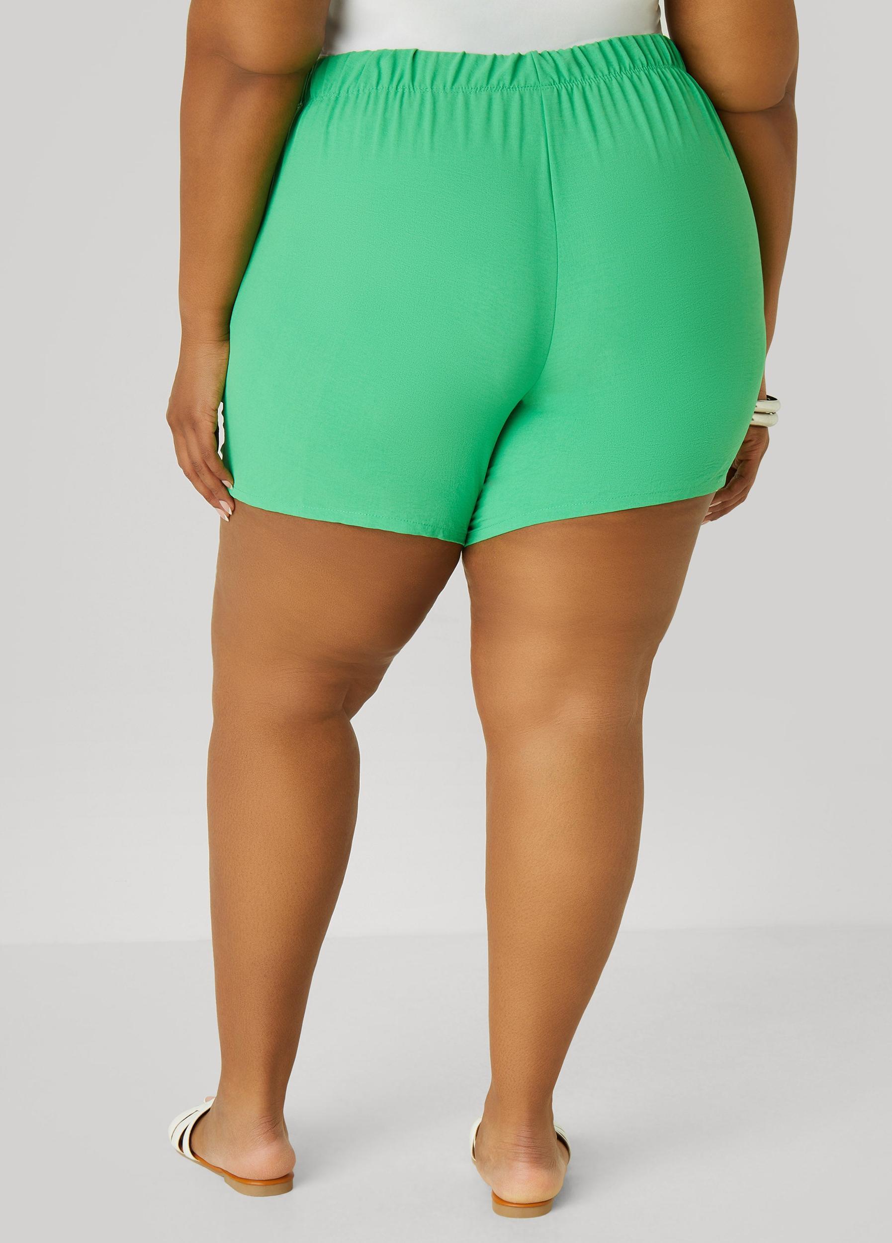 Plus Size Textured Mid Rise Shorts Ashley Stewart Product Image