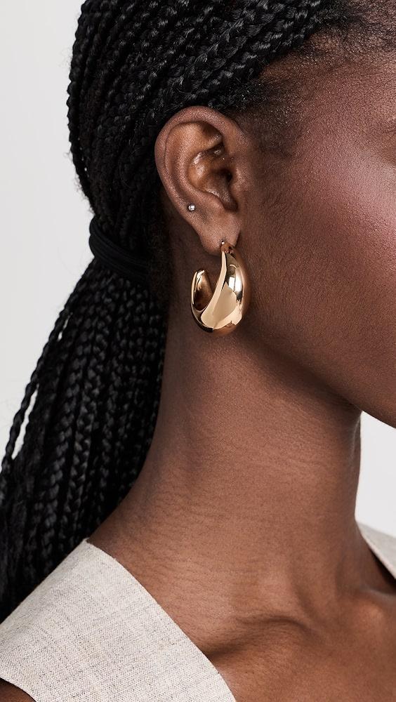 By Adina Eden Solid Graduated Dome Open Hoop Earrings | Shopbop Product Image